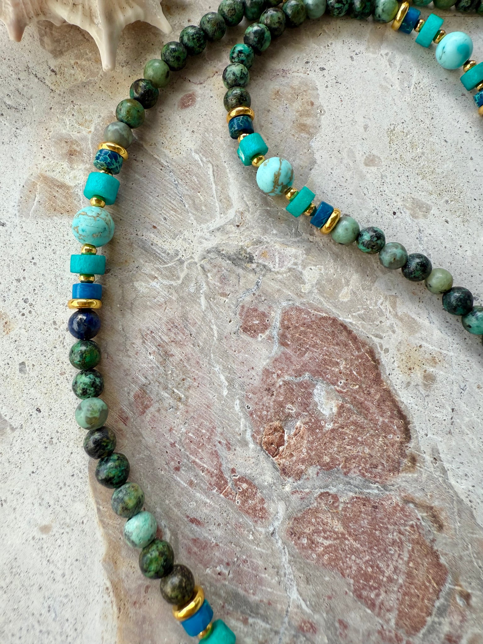Turquoise Stone Charm Necklace