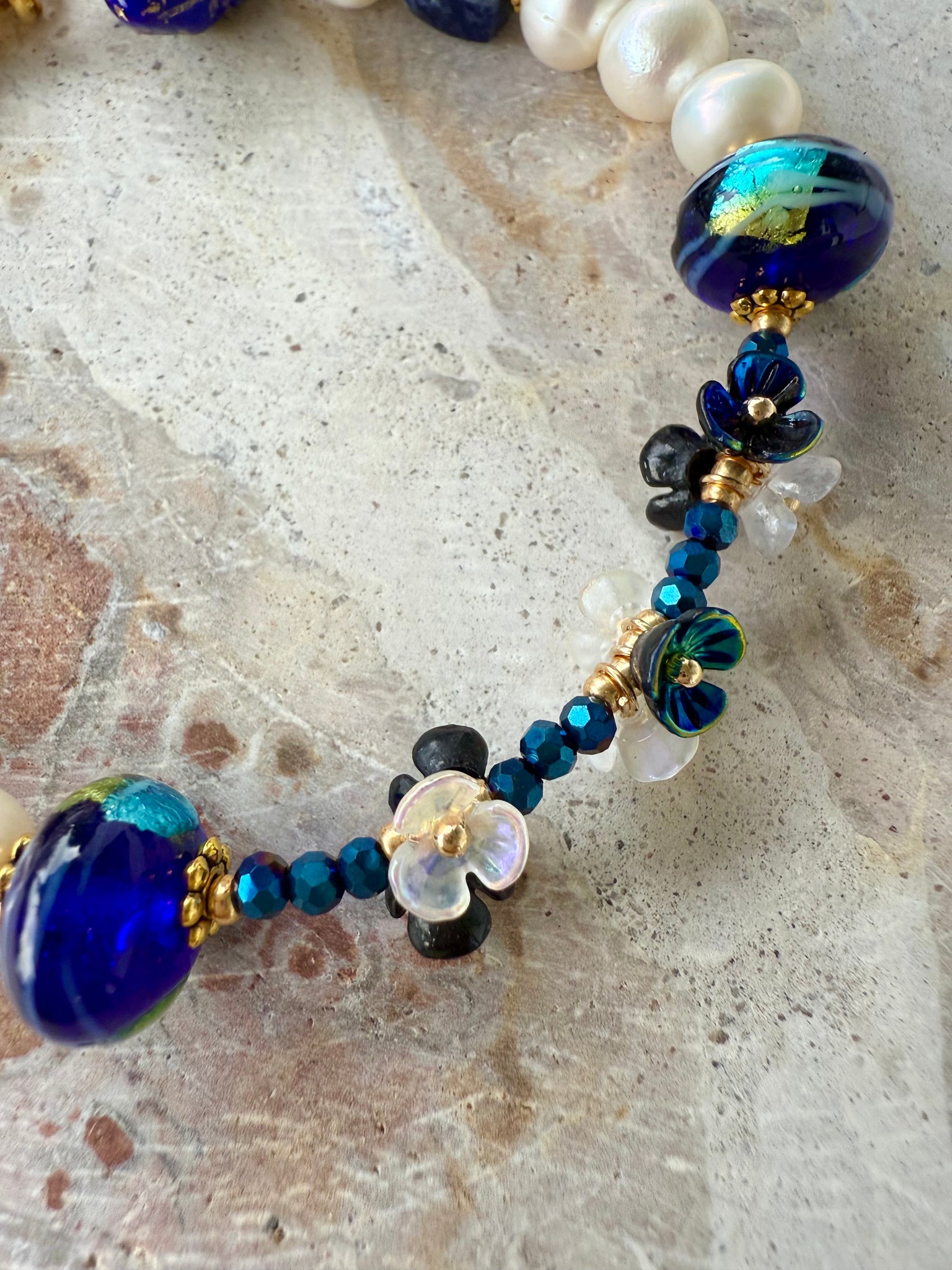 Blue Bird Pearl Bracelet