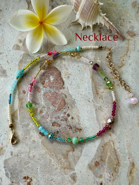 Crystal Seed Bead Necklace