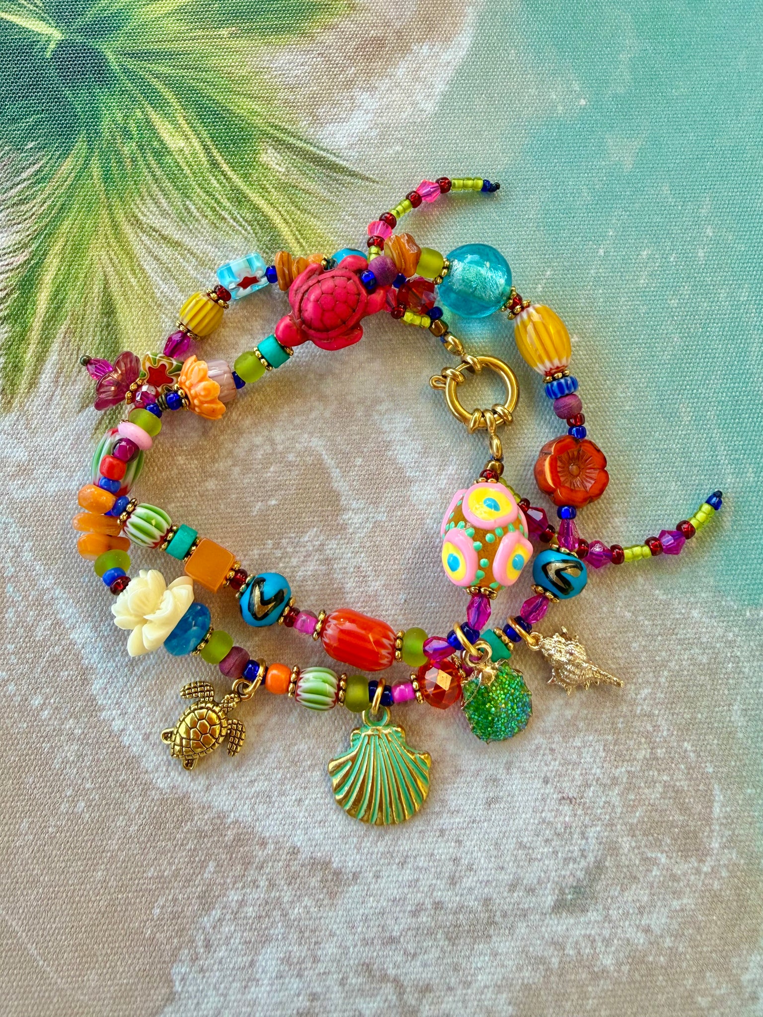 Coastal Treasure Charm Turtle Bracelet