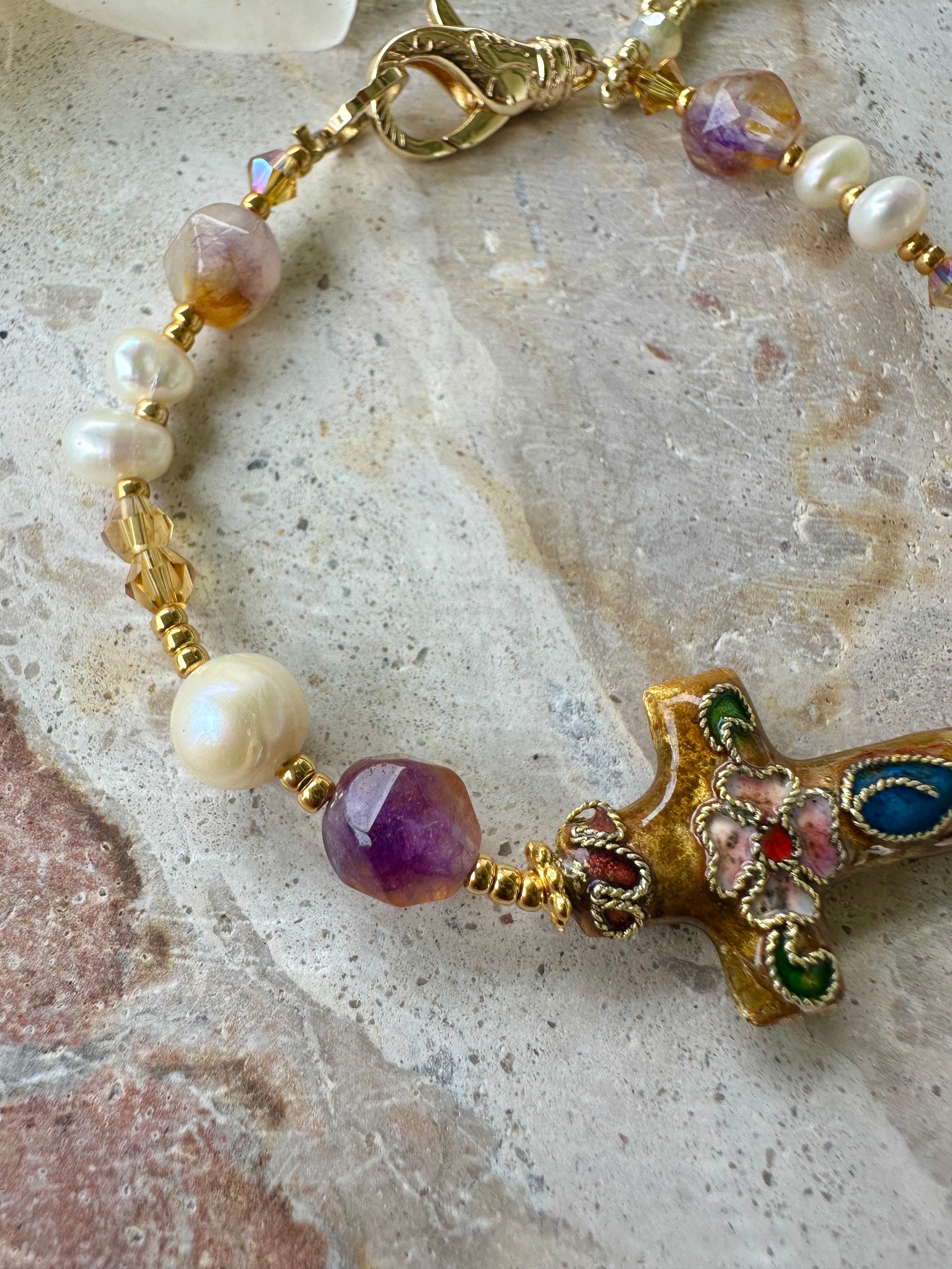 Bohemian Gold Cross Bracelet