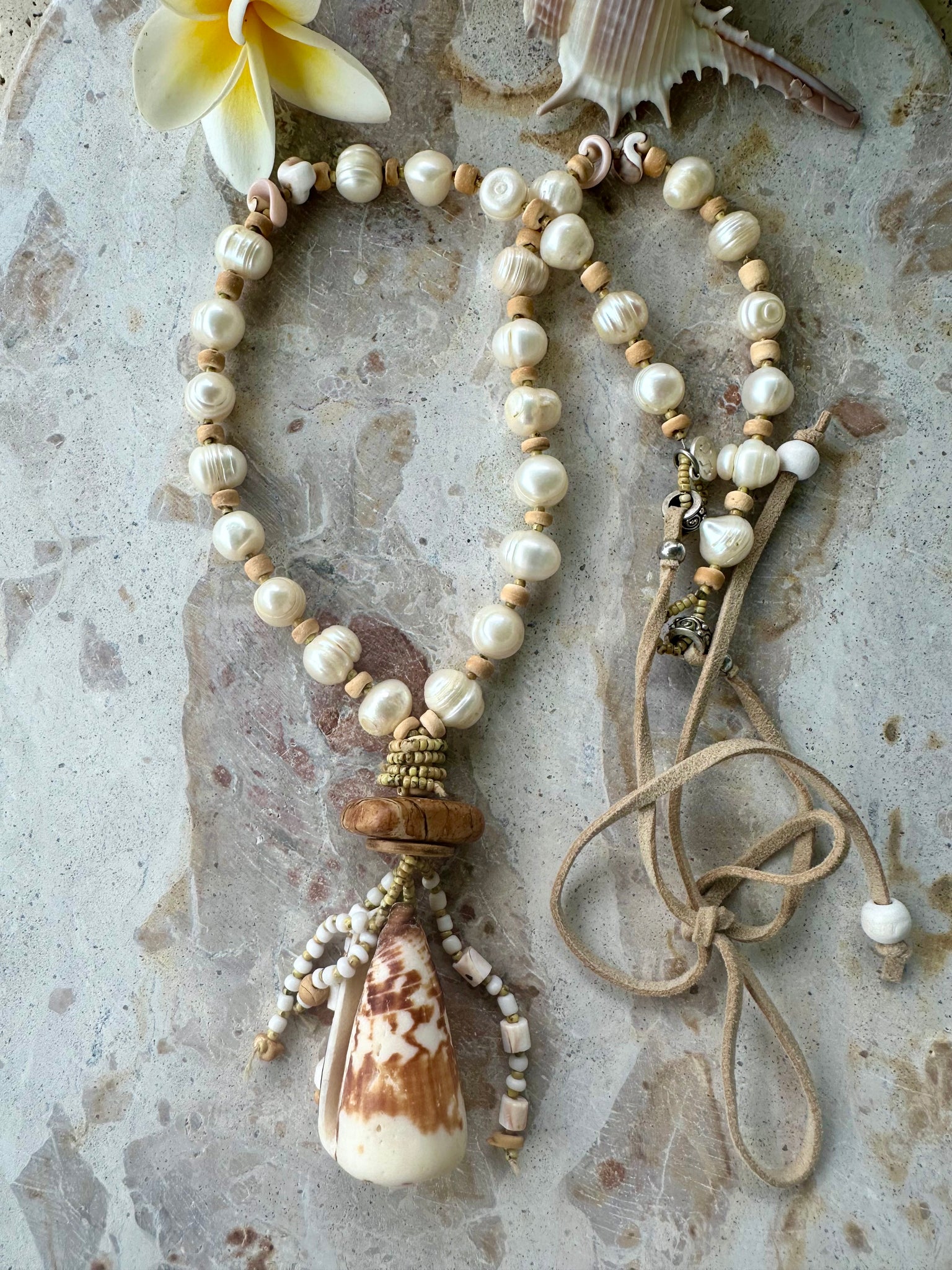 Boho Conch Shell Beaded Necklace