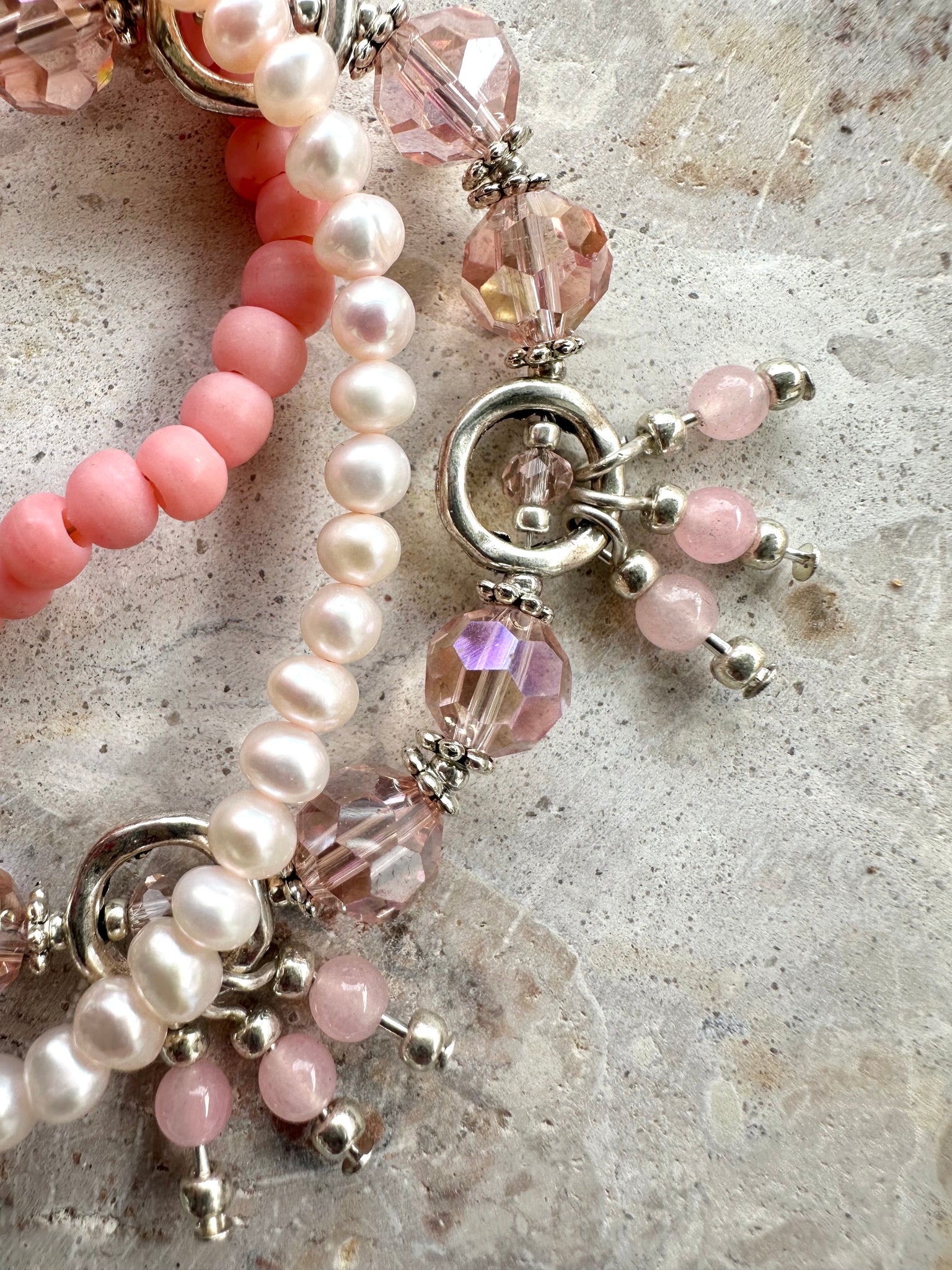 Pink Shell Pearl Bracelet