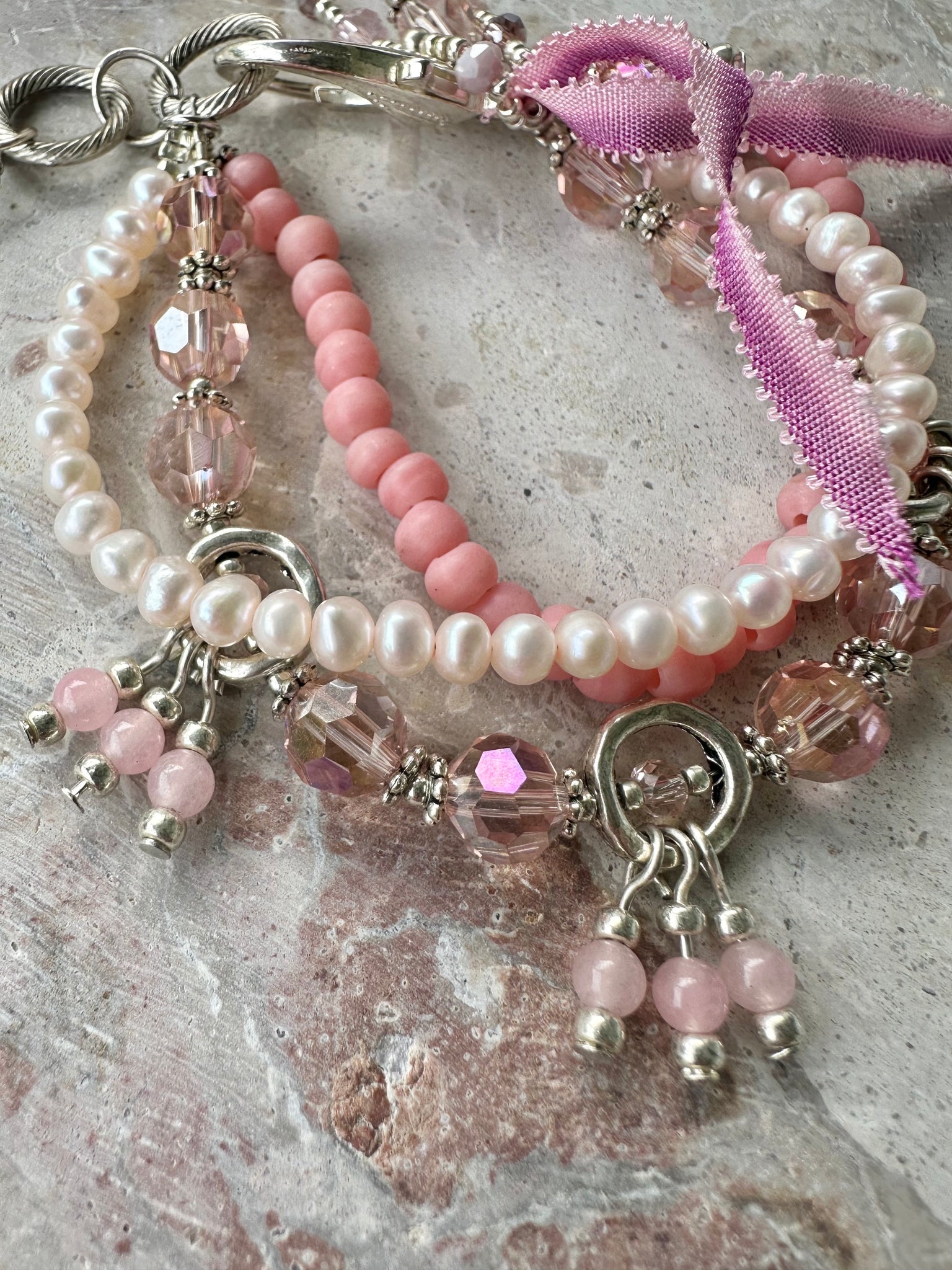 Pink Shell Pearl Bracelet