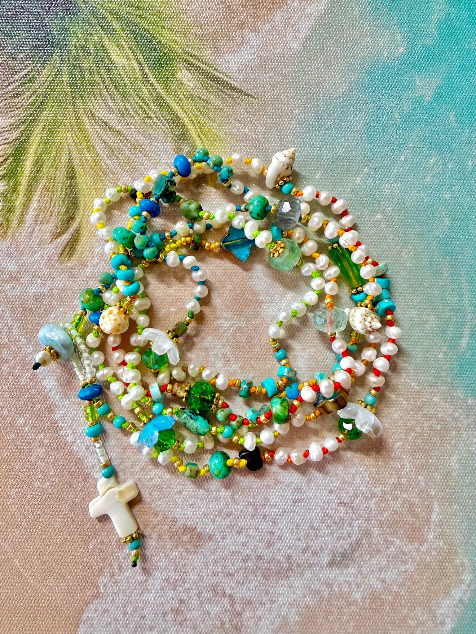 Coastal Island Pearl Wrap Bracelet