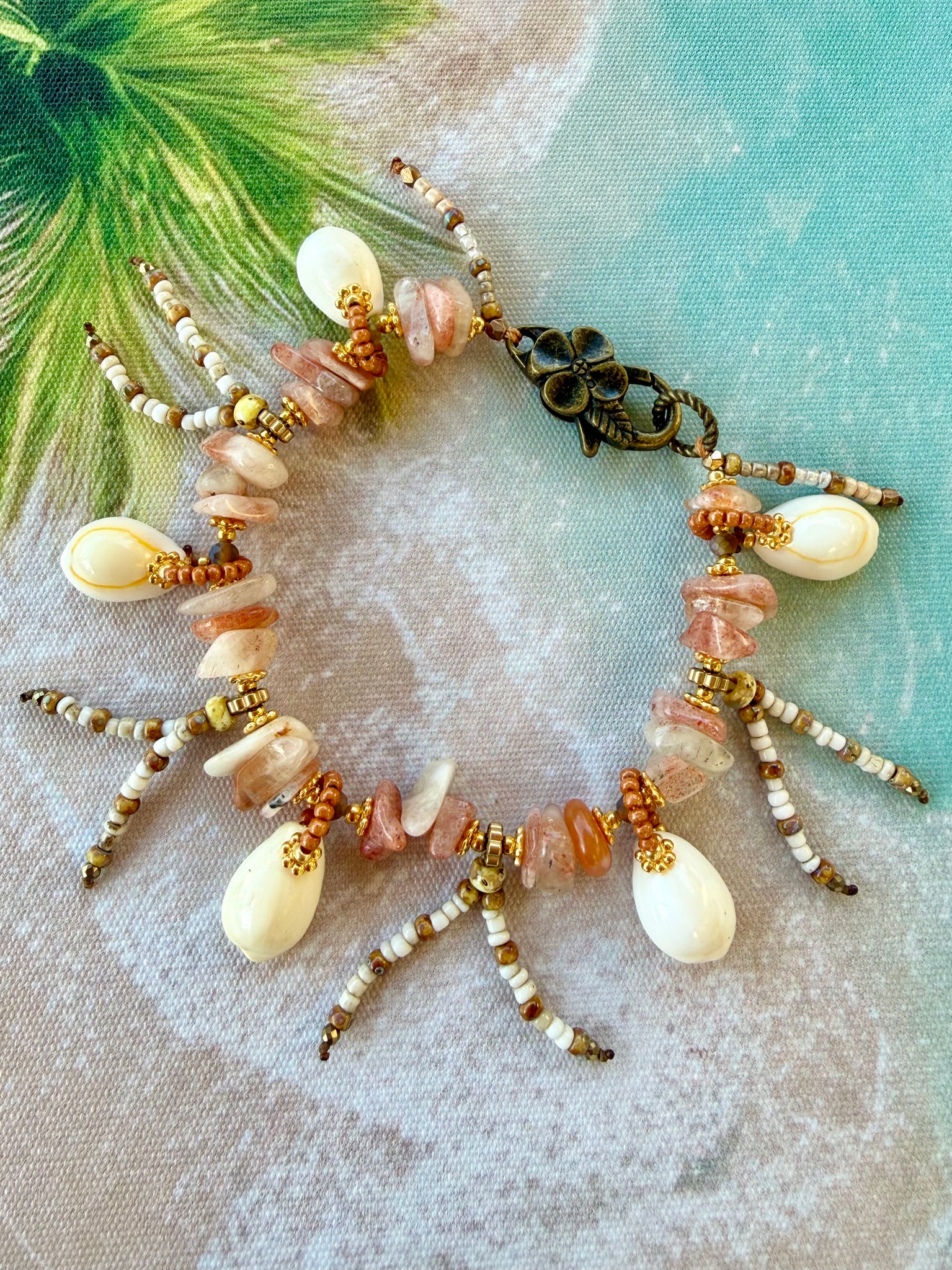 Bali Island Cowrie Shell Stone Bracelet