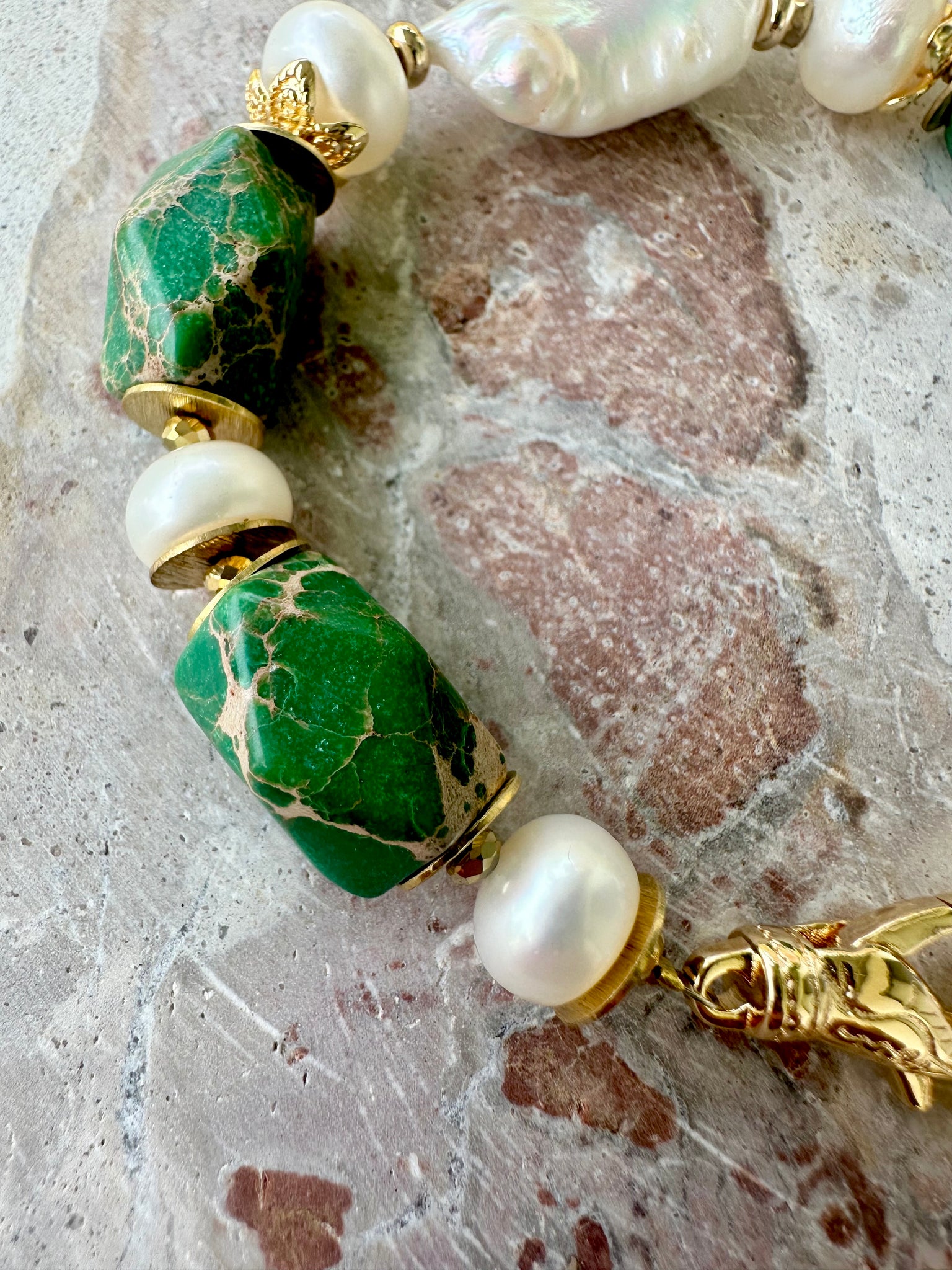 Pearl Green Gemstone Bracelet