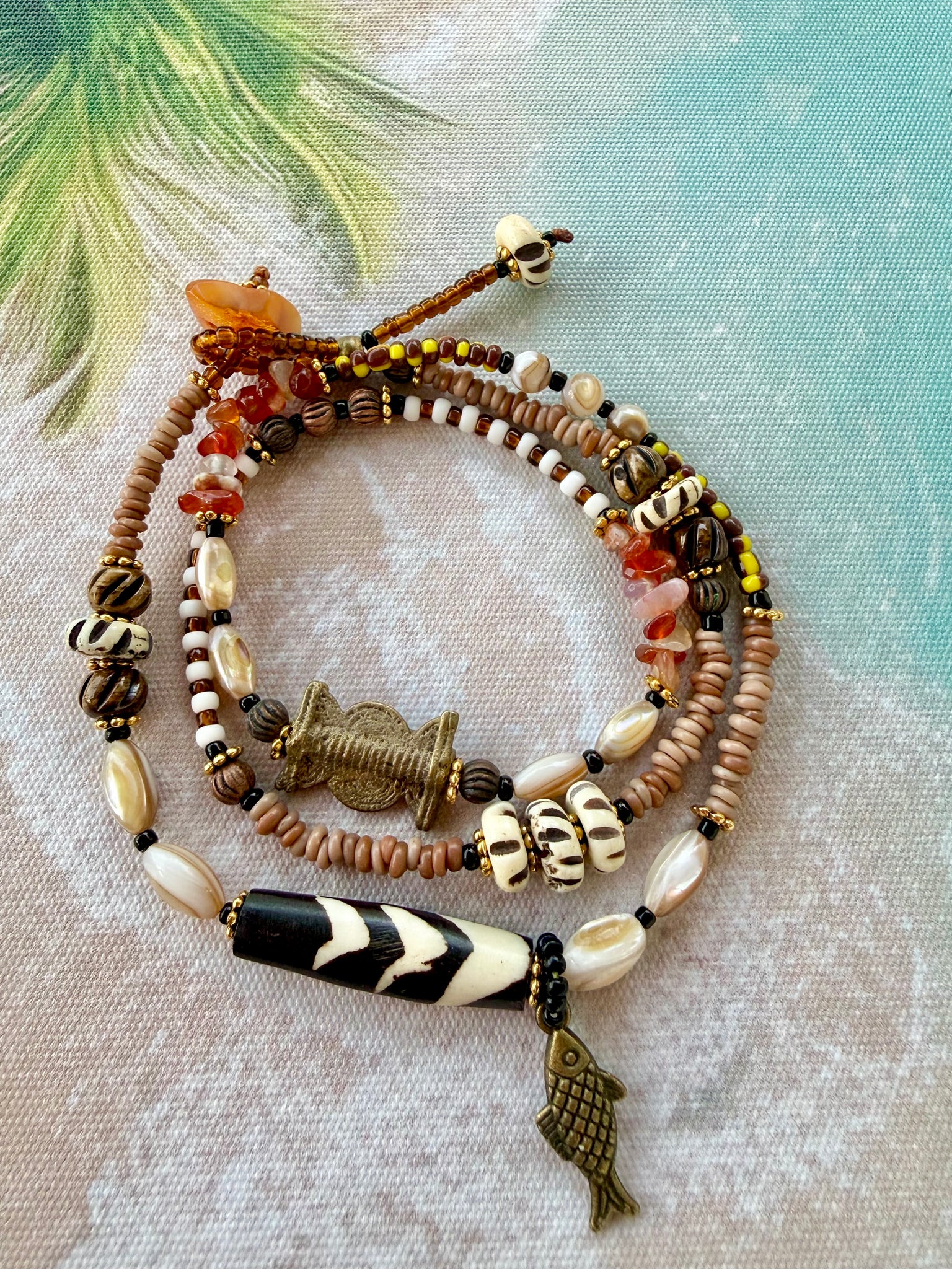 Bali Earthy Coastal Bohemian Wrap Bracelet