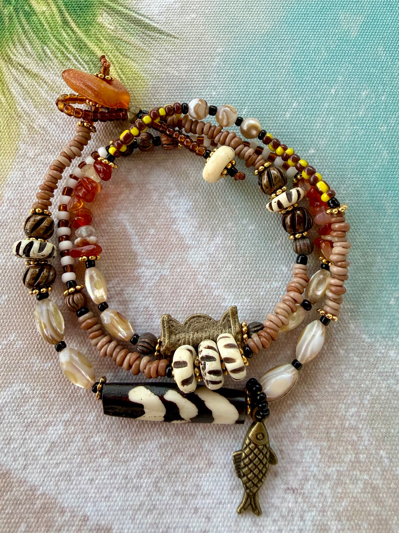Bali Earthy Coastal Bohemian Wrap Bracelet