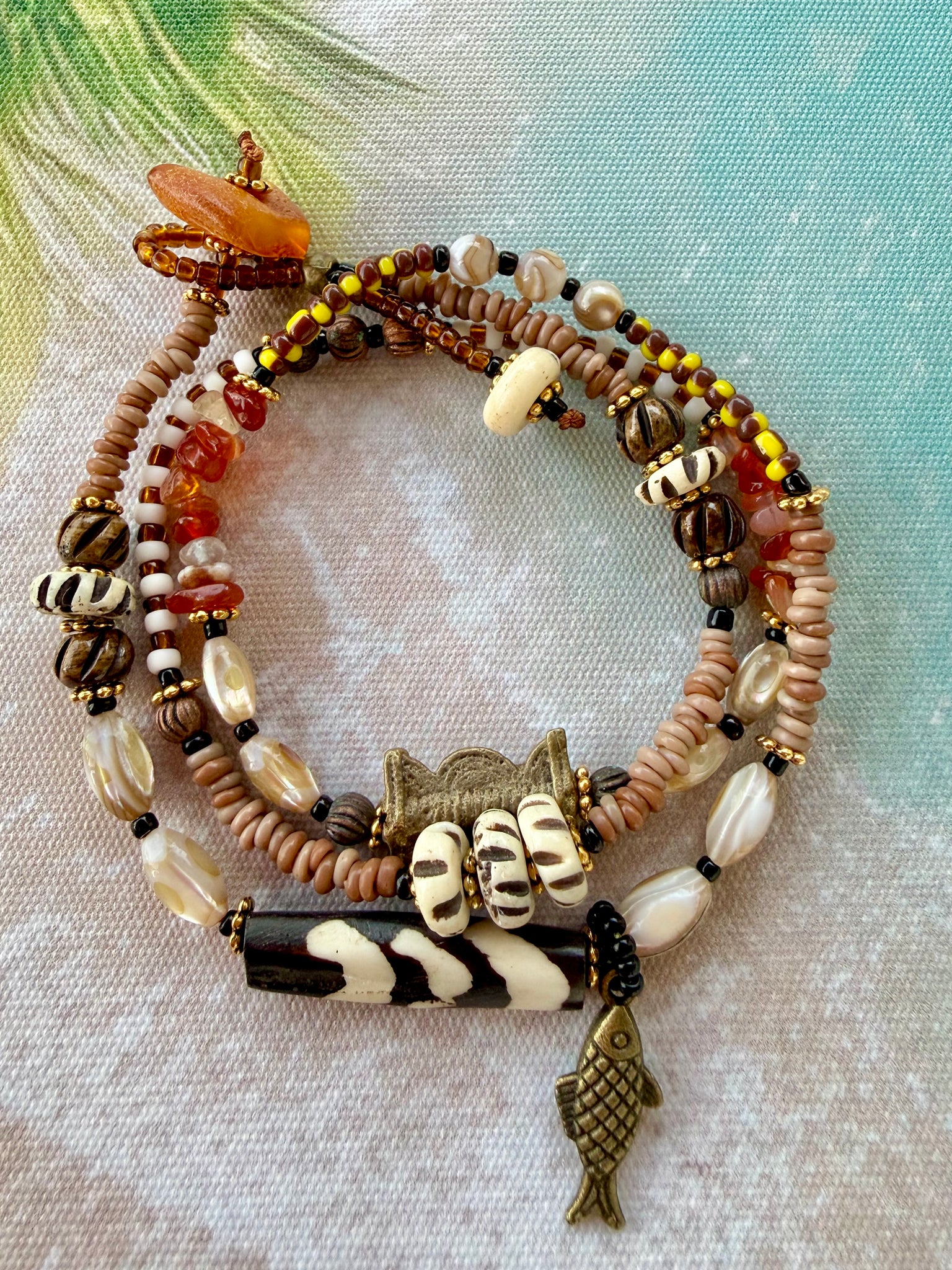 Bali Earthy Coastal Bohemian Wrap Bracelet
