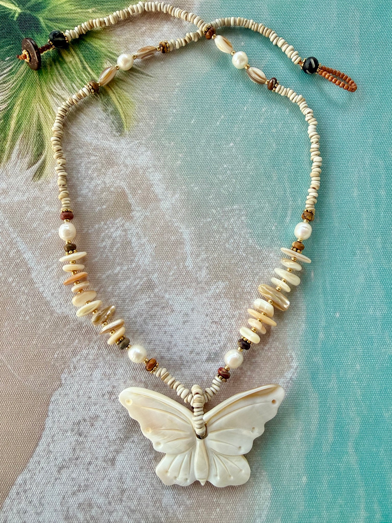 Bali Shell Butterfly Necklace