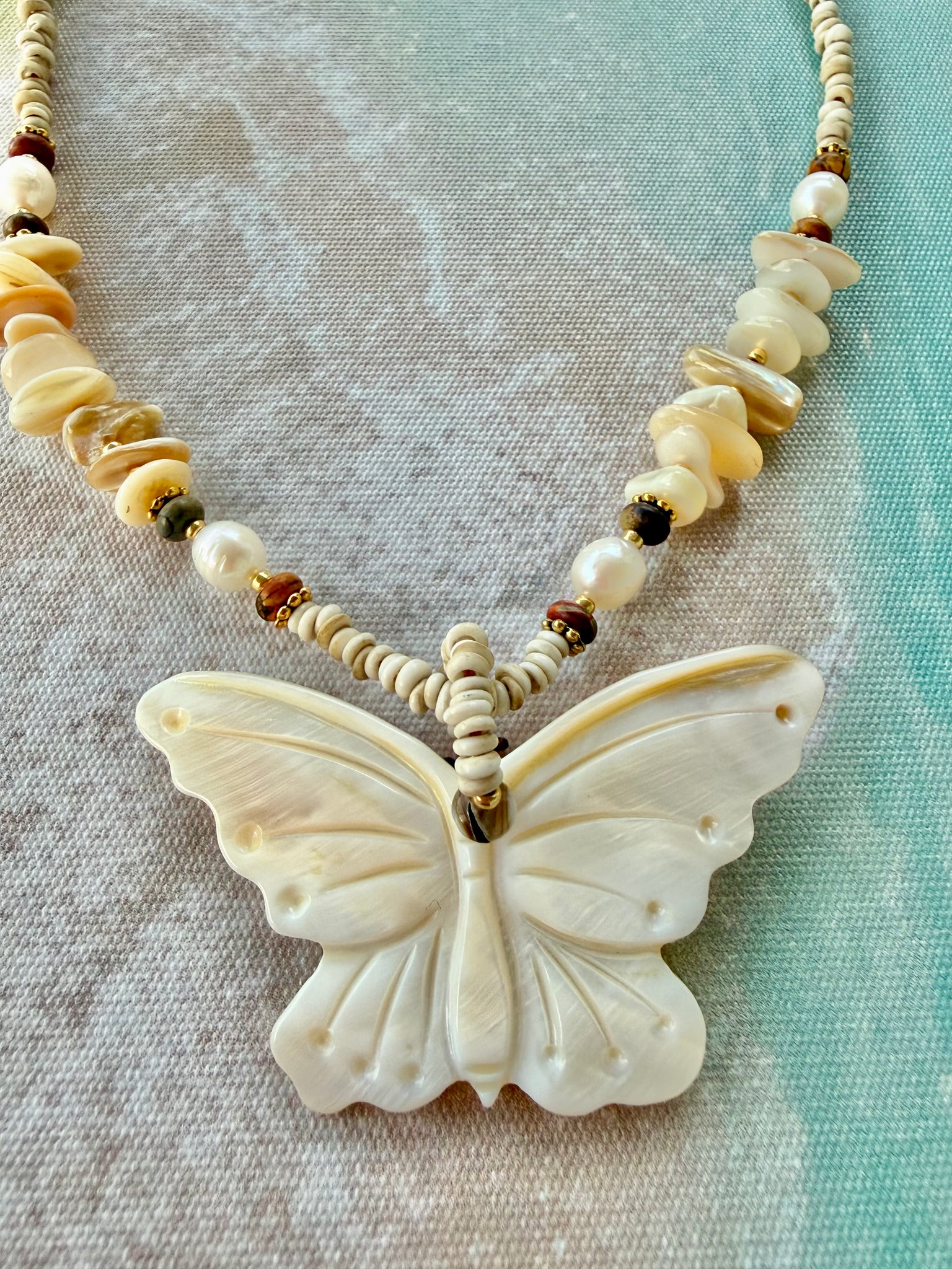 Bali Shell Butterfly Necklace