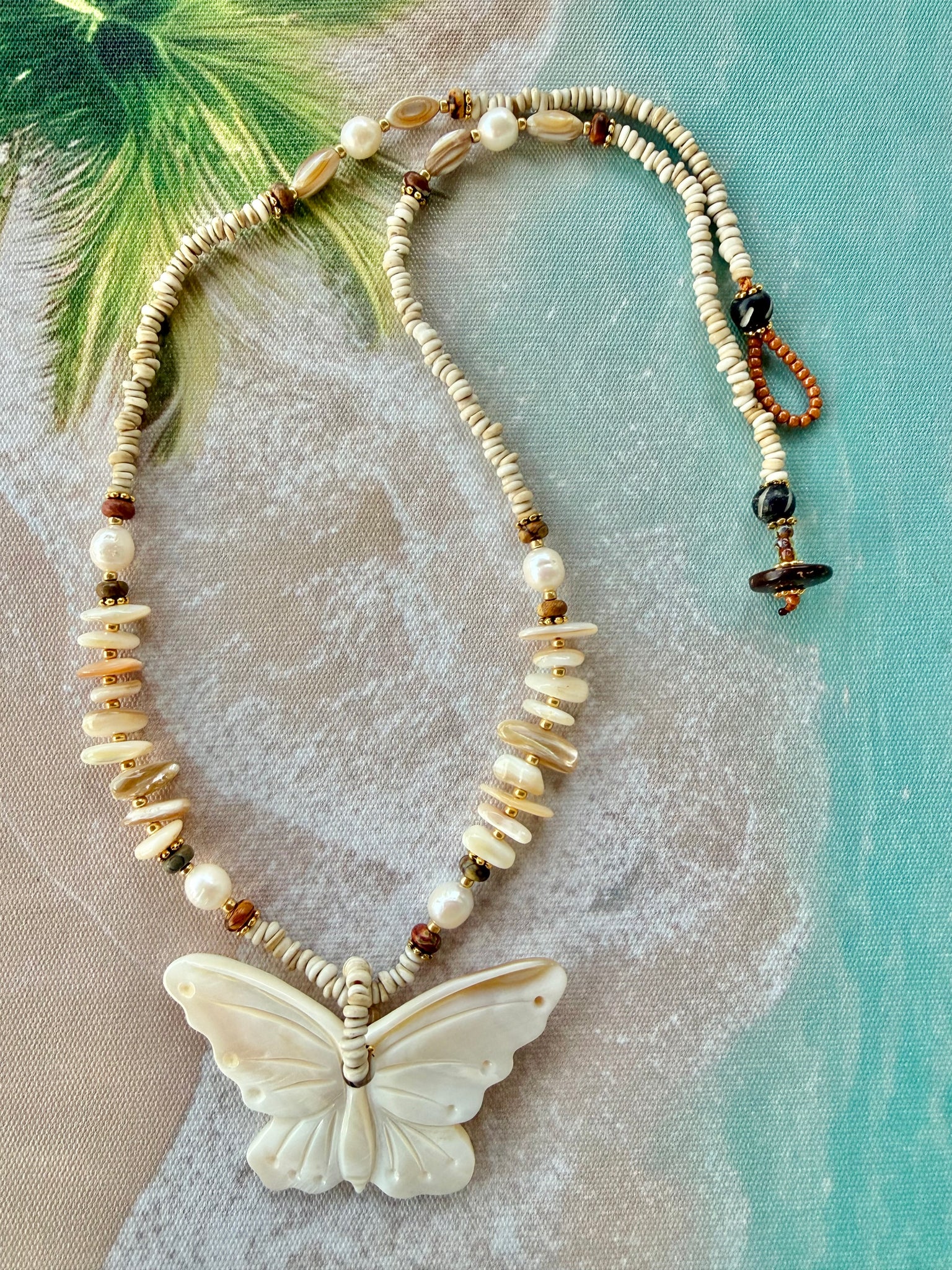 Bali Shell Butterfly Necklace