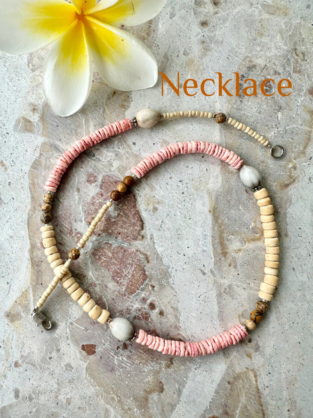 Pink Shell Beaded Necklace