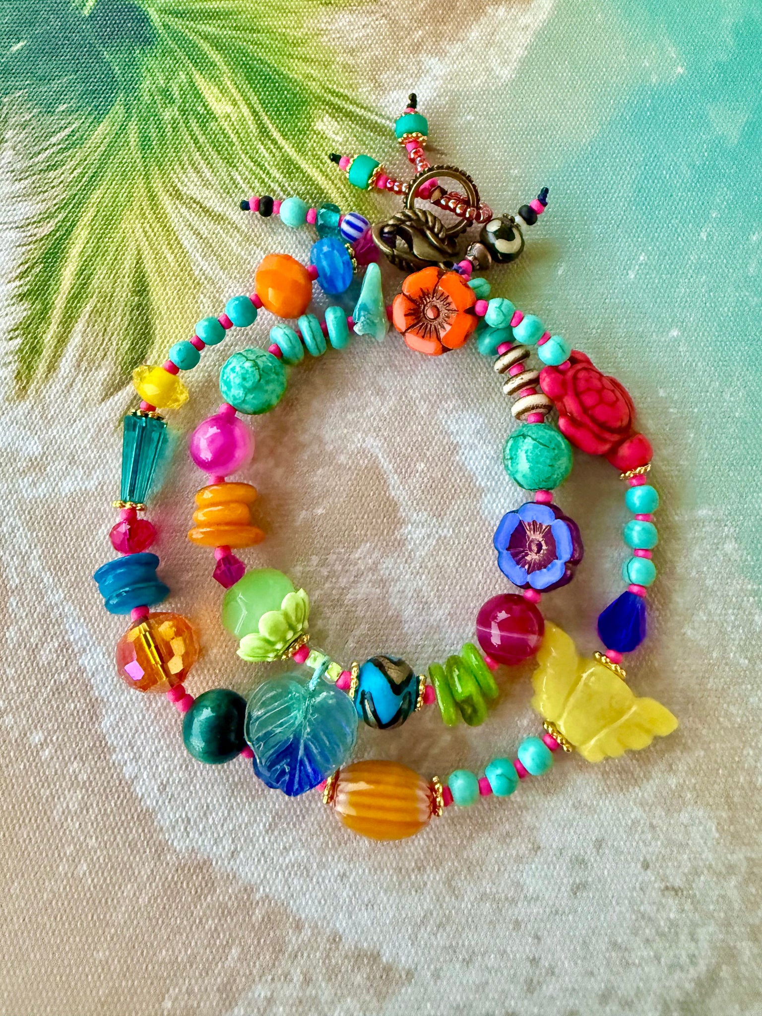 Ocean Treasure Beaded Coloured Bracelet