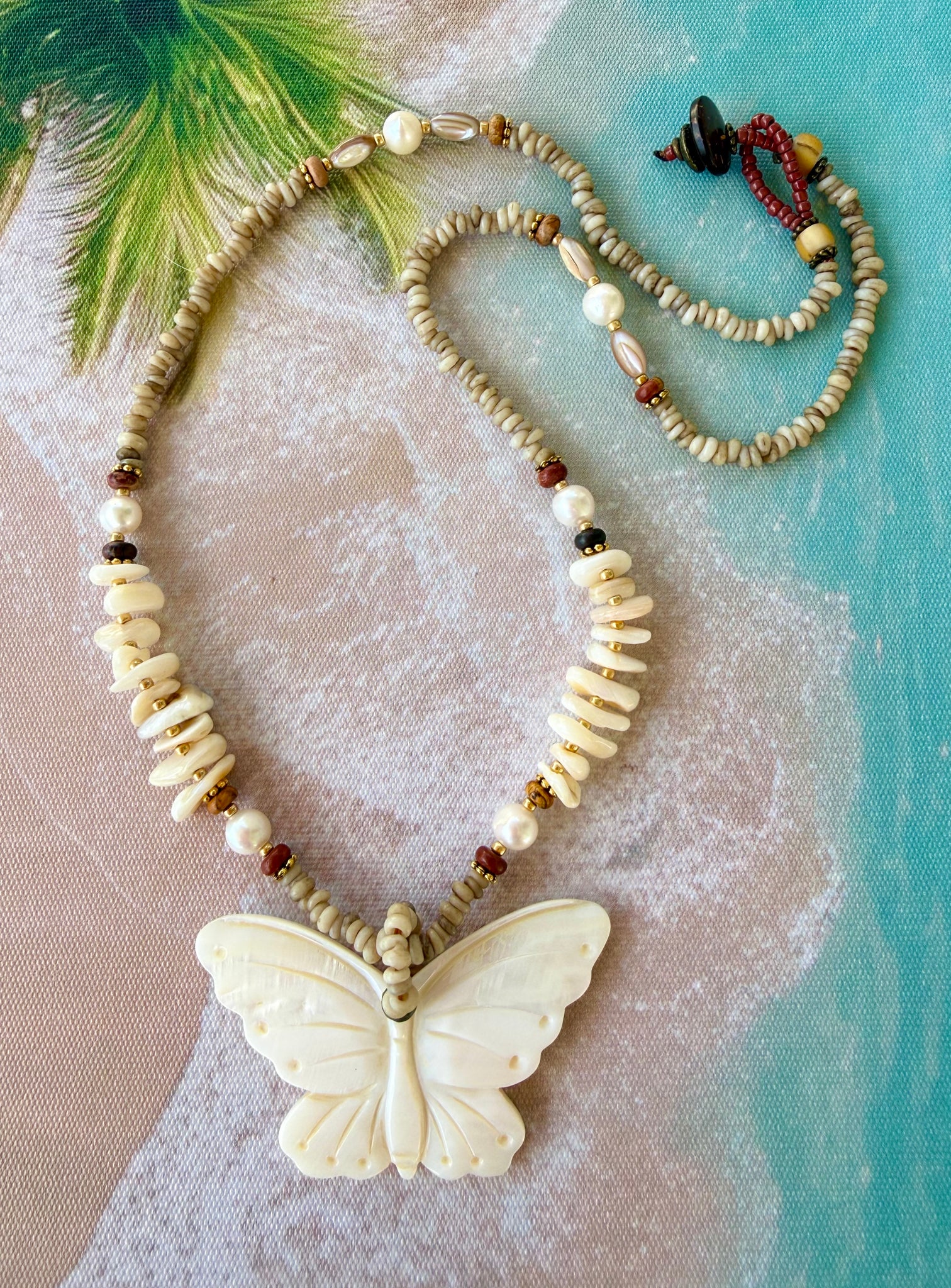 Bali Shell Butterfly Necklace