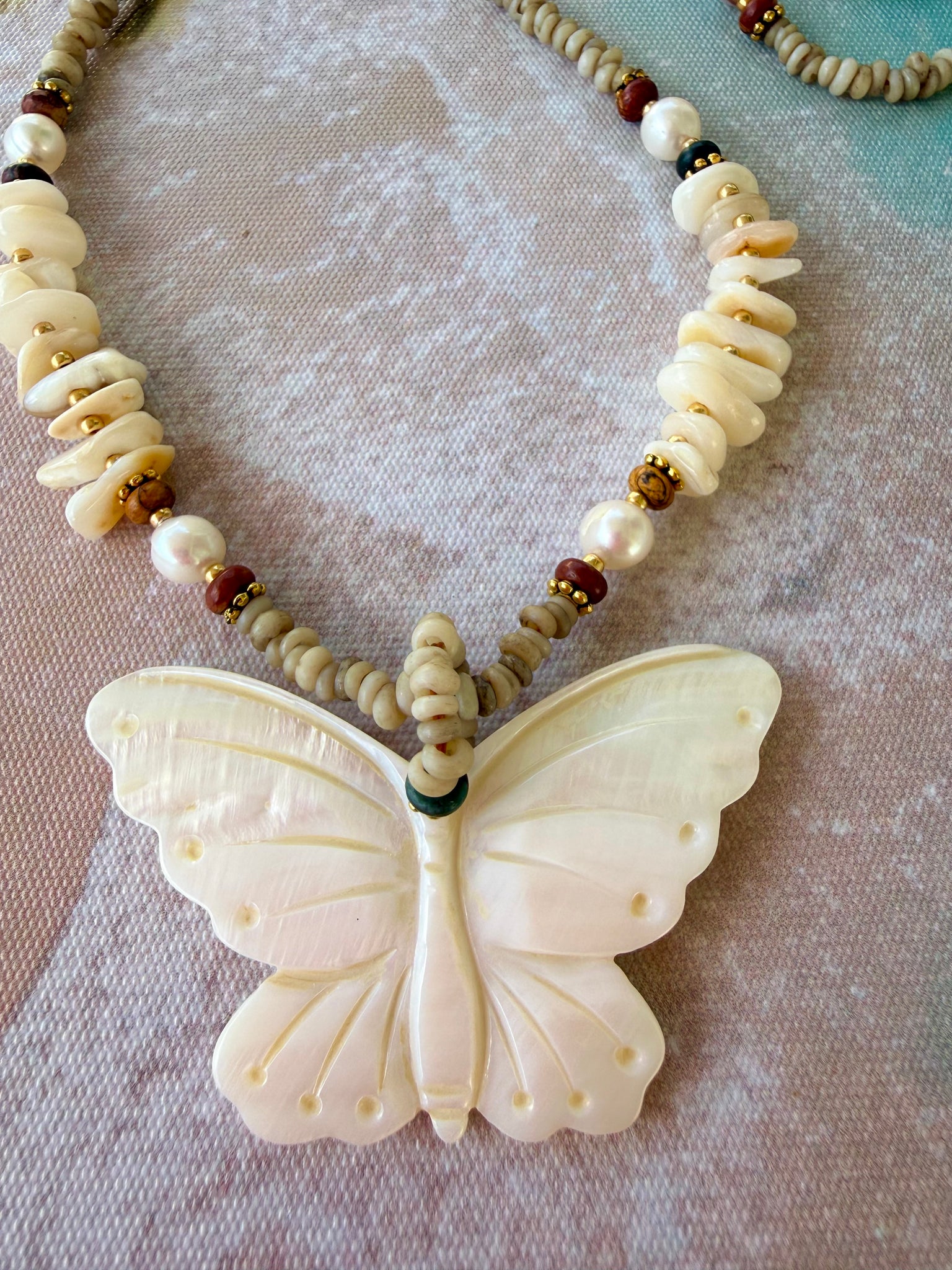 Bali Shell Butterfly Necklace