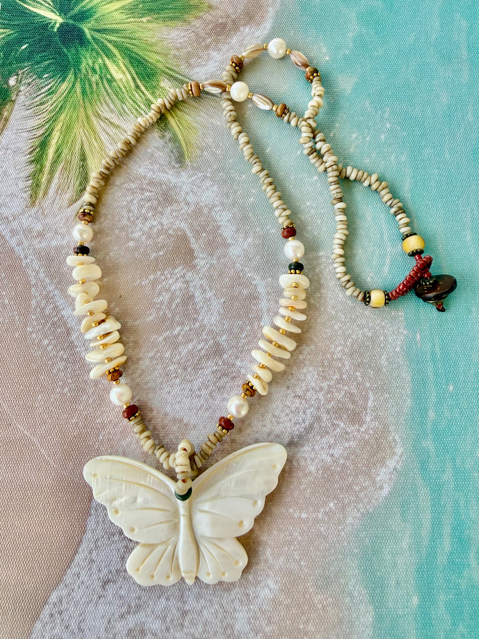 Bali Shell Butterfly Necklace