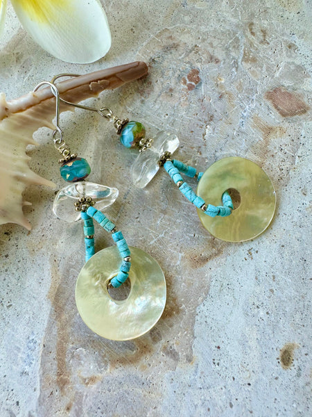 Turquoise Shell Earrings