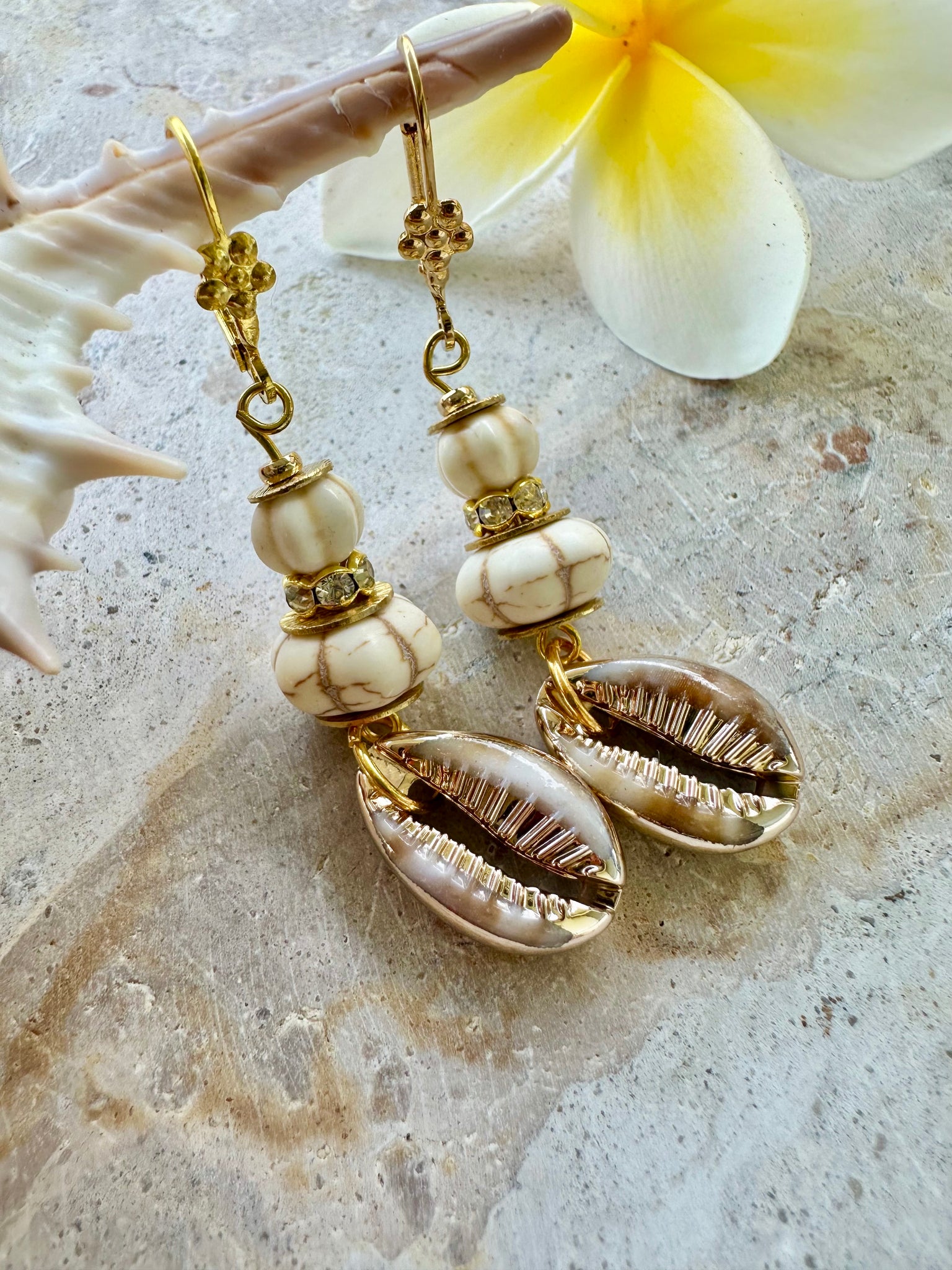 Gold Cowrie Shell Earrings