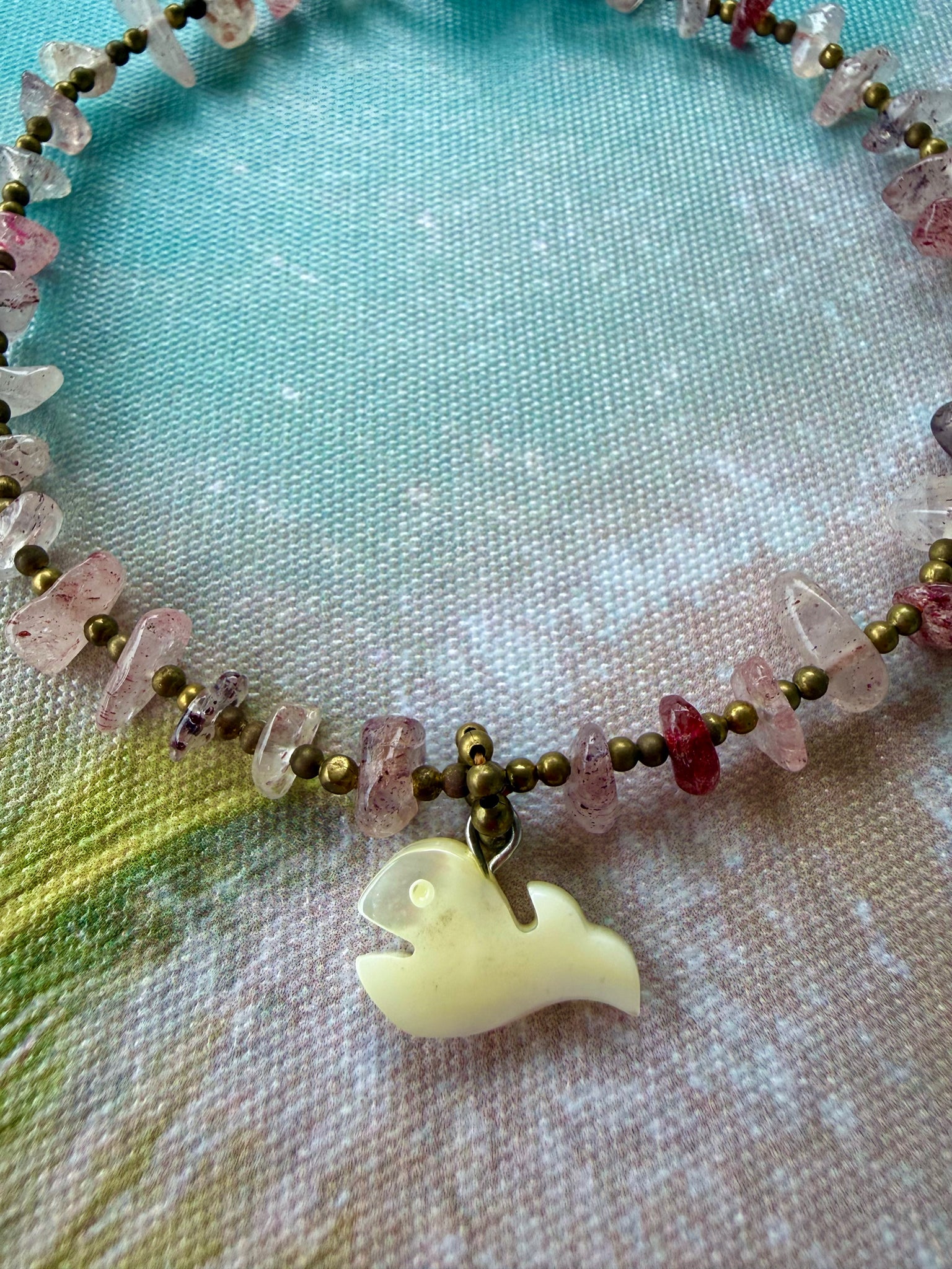 Pink Quartz Crystal Boho Beach Anklet
