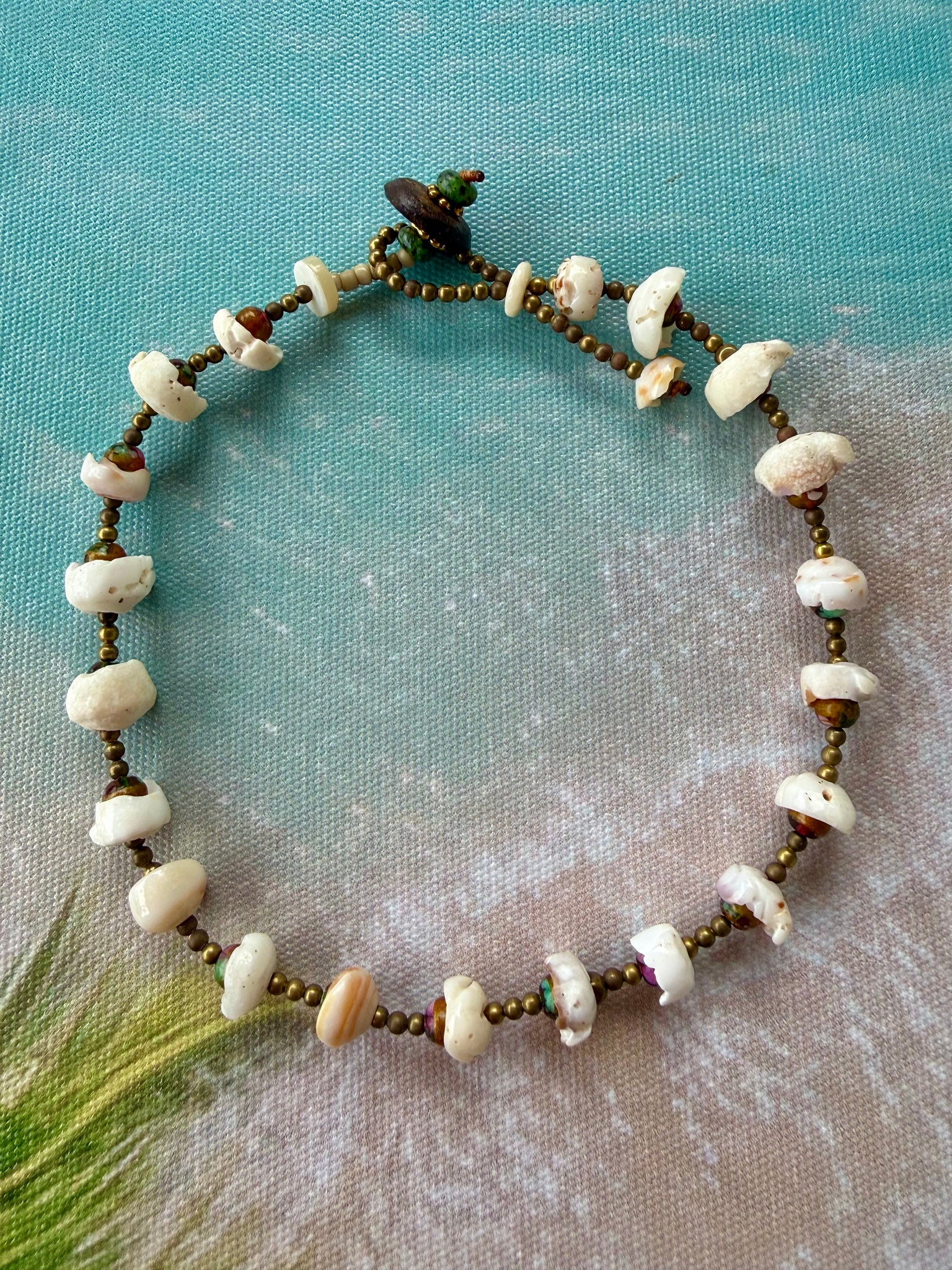 Boho Beach Pukka Shell Anklet - Men's Bracelet