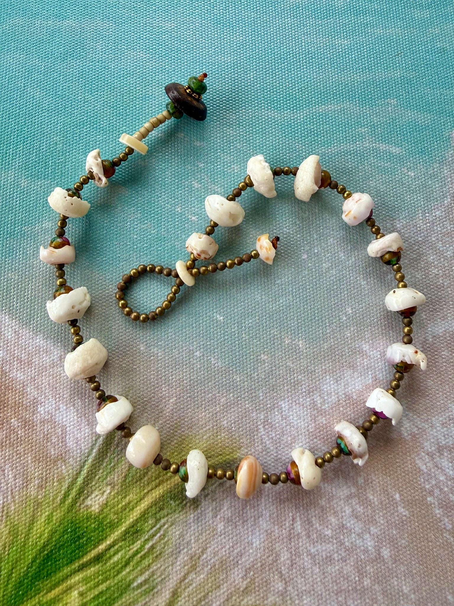 Boho Beach Pukka Shell Anklet - Men's Bracelet