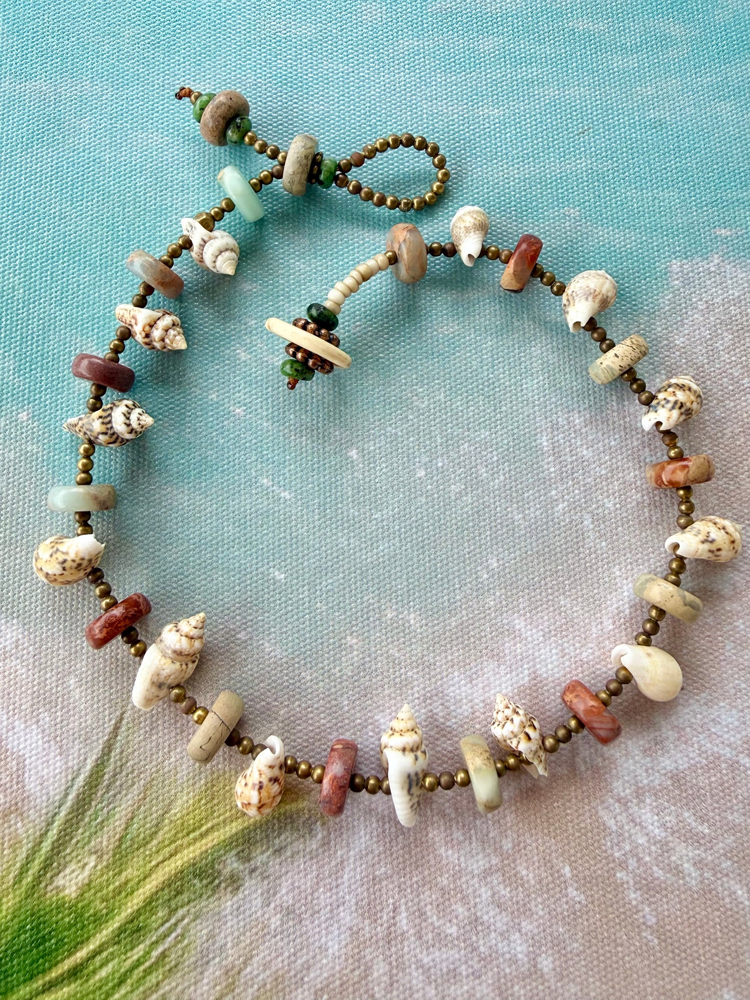 Coastal Beach Shell Stone Anklet