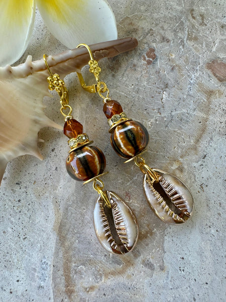 Cowrie Shell Islander Earrings