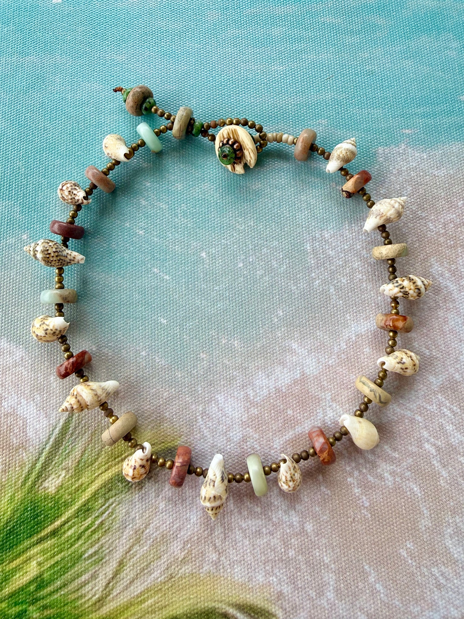 Coastal Beach Shell Stone Anklet