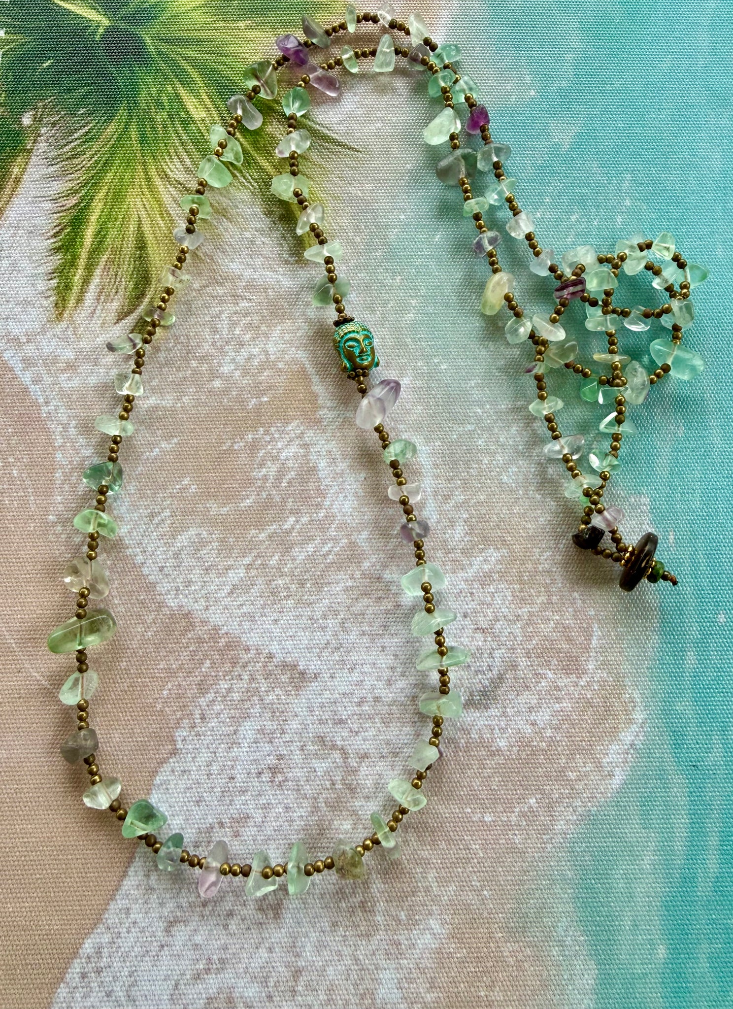 Bali Spirit Quartz Fluorite Boho Necklace