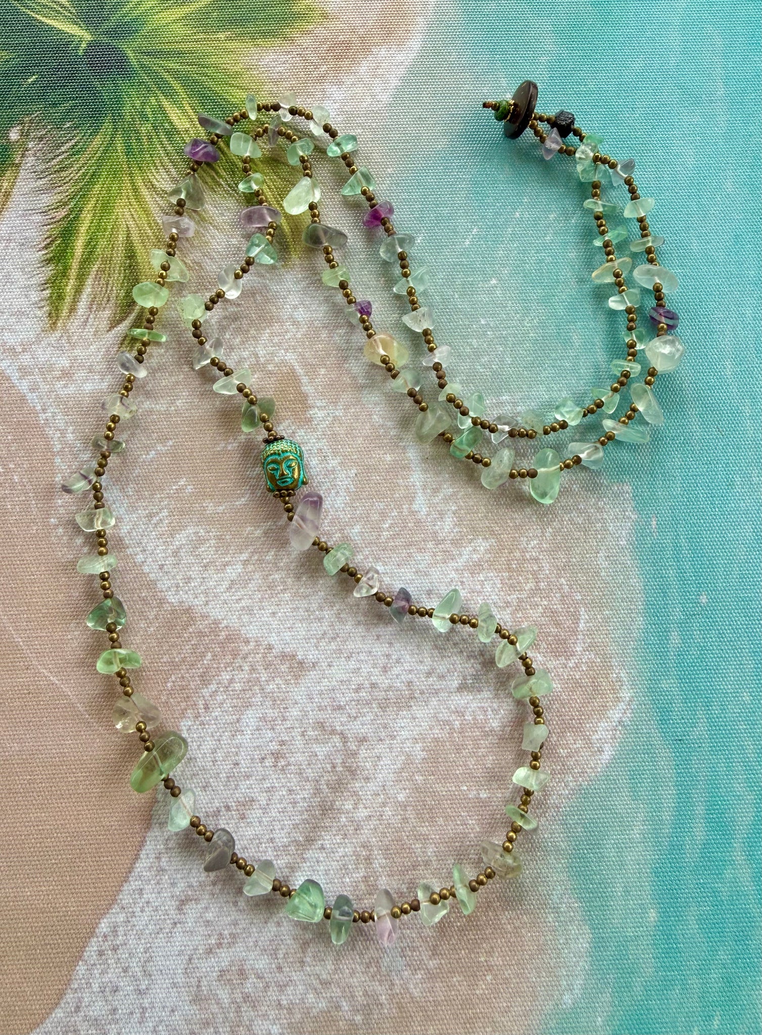 Bali Spirit Quartz Fluorite Boho Necklace