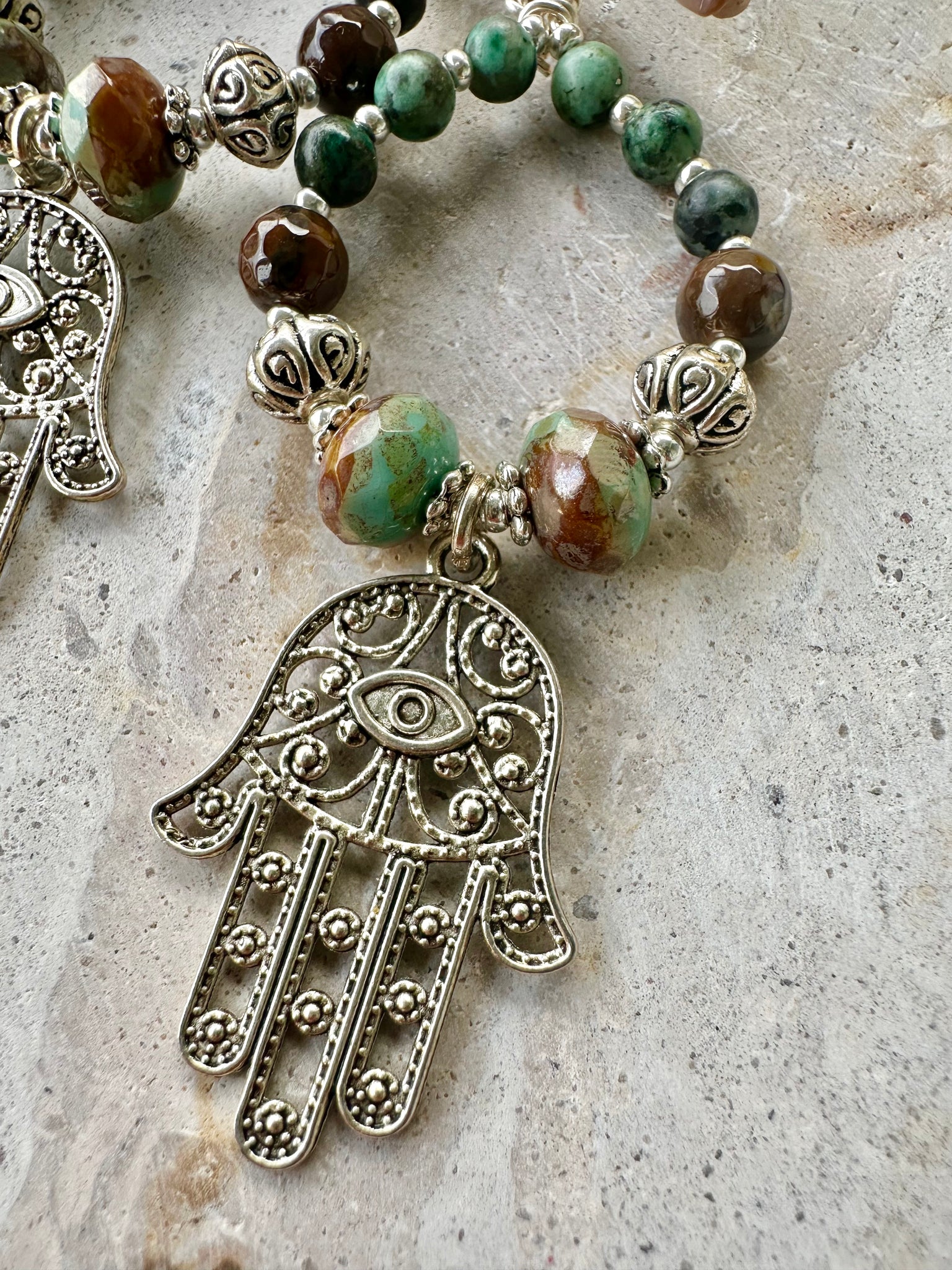 Hamsa Hand Crystal Earrings