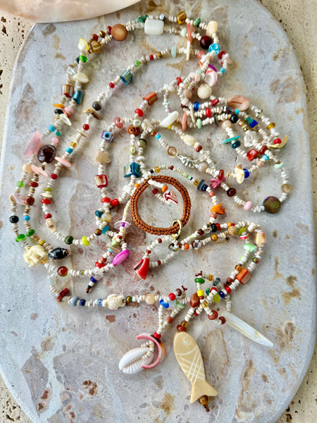 Beaded Shell Island Boho Necklace