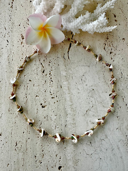 Shell Seed Bead Necklace