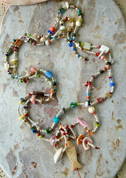 Beachie Seed Bead Charm Necklace