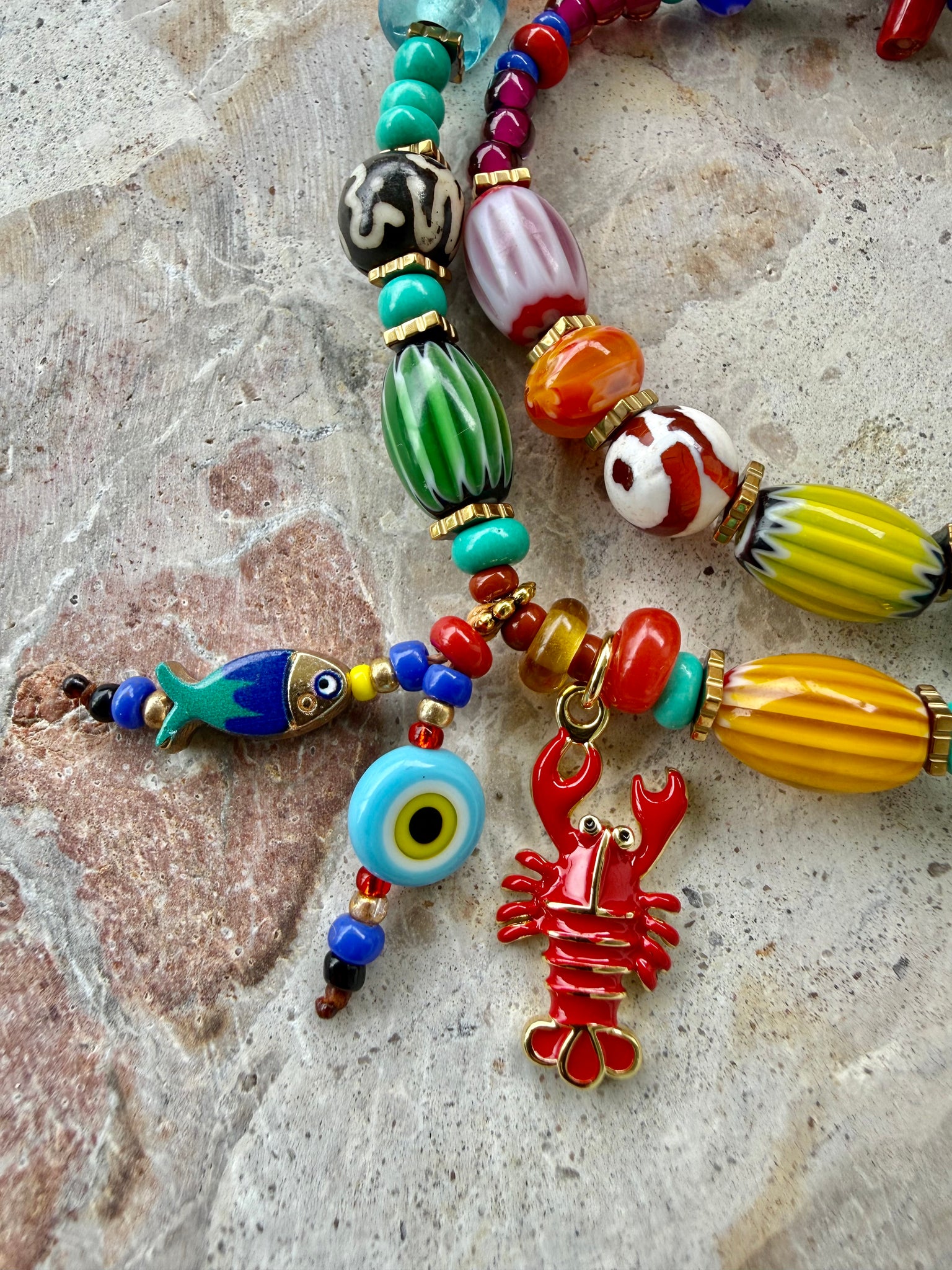 Hippy Gold Cowrie Seed Bead Bracelet