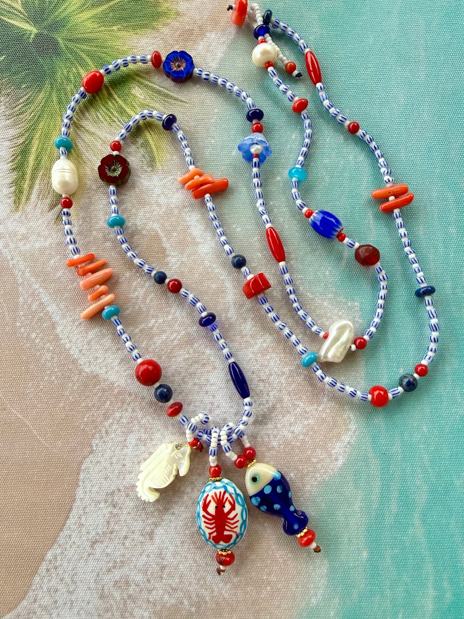 Coastal Mediterranean Shell Charm Necklace