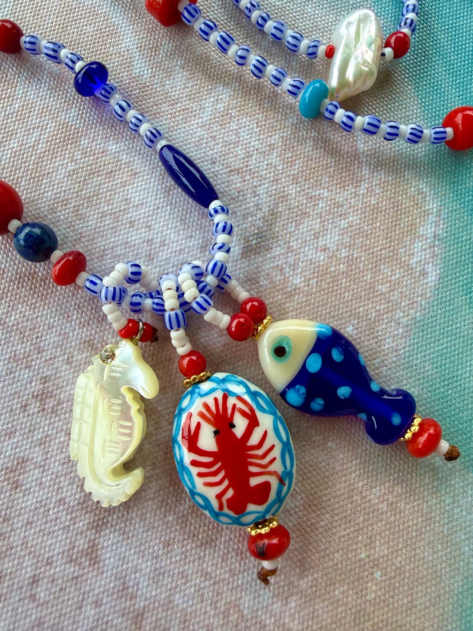 Coastal Mediterranean Shell Charm Necklace