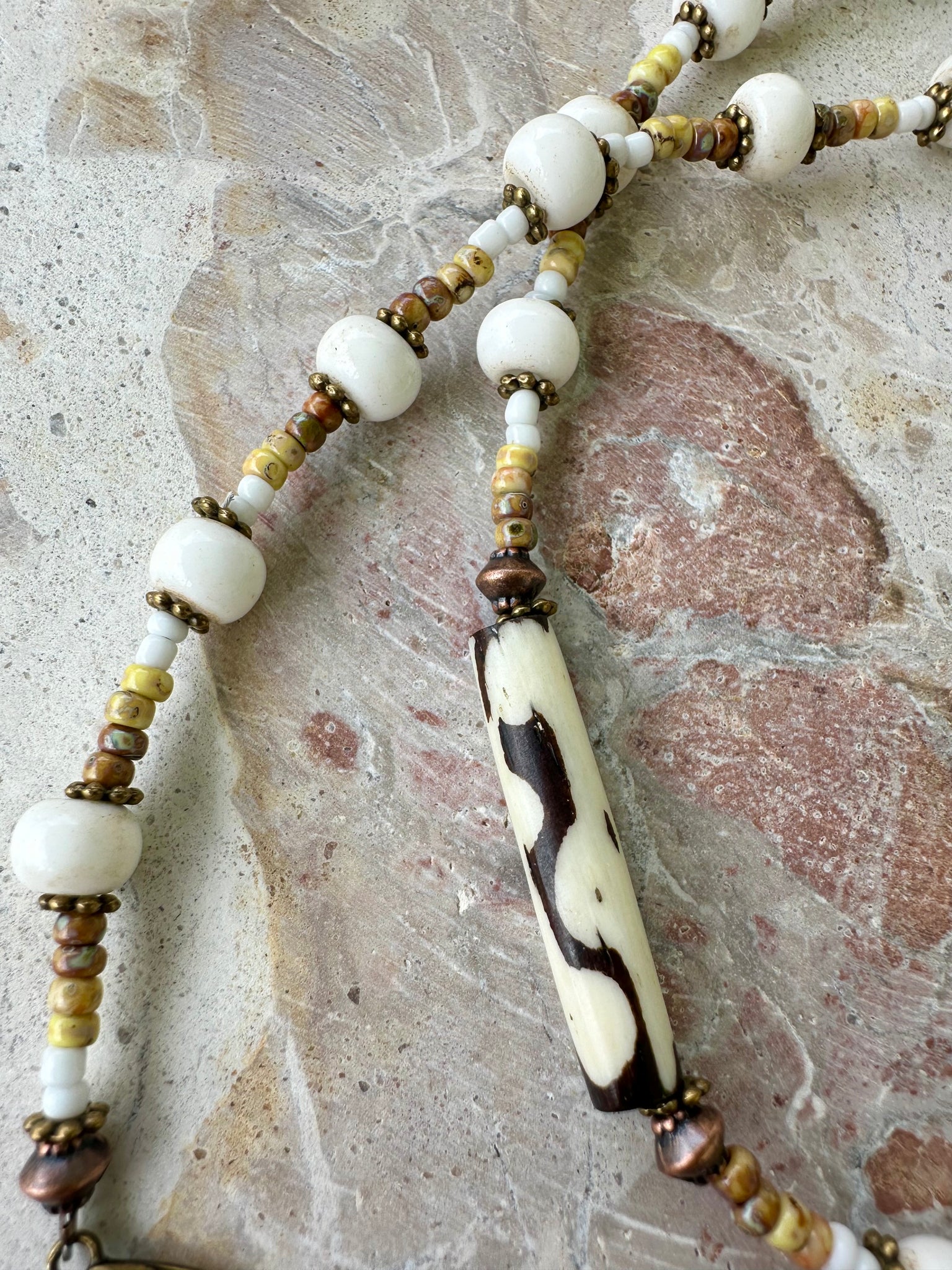 Beachie Tribal Seed Bead Necklace