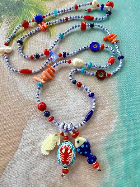 Coastal Mediterranean Shell Charm Necklace