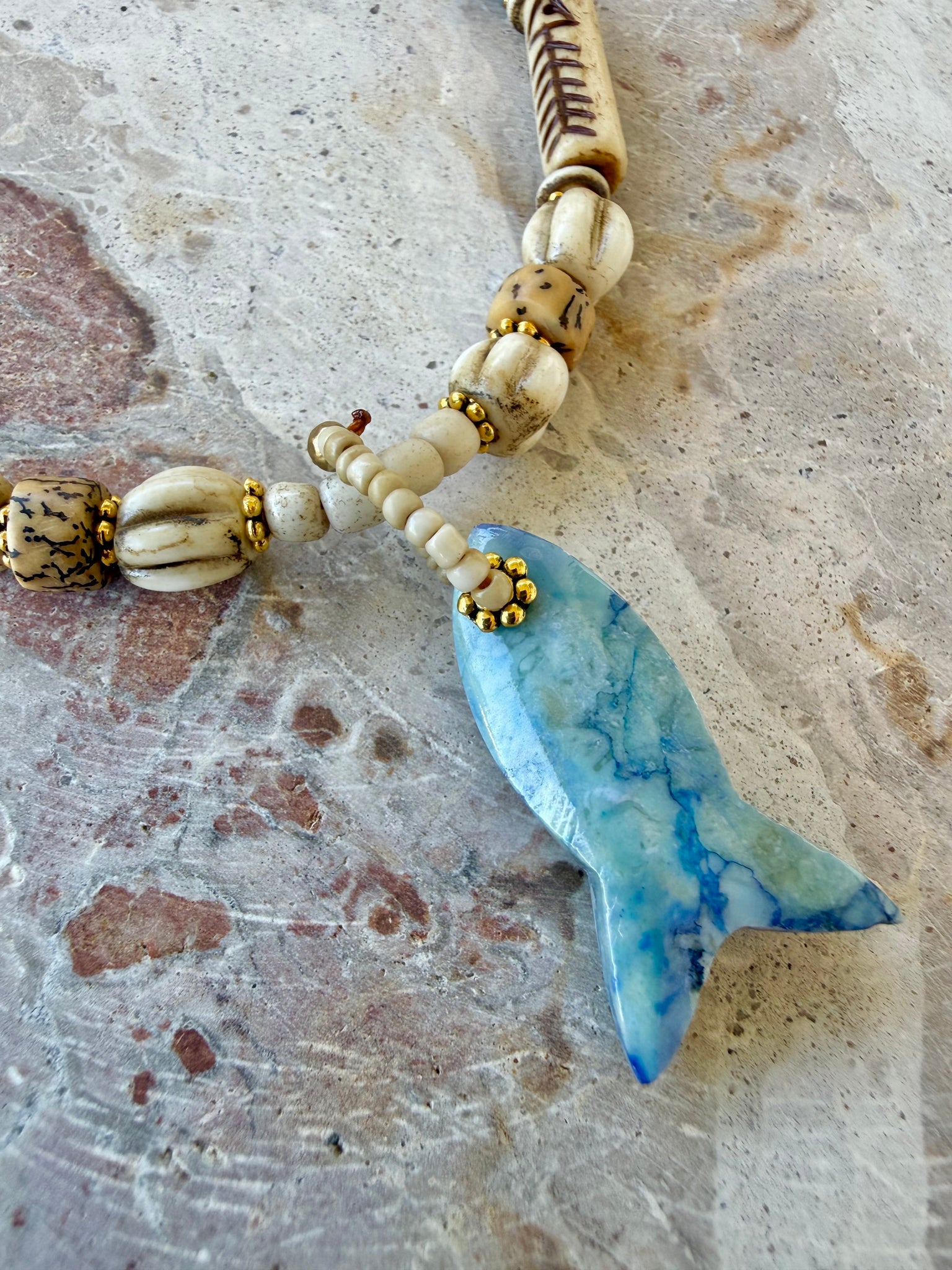 Bali Fish Beaded Necklace