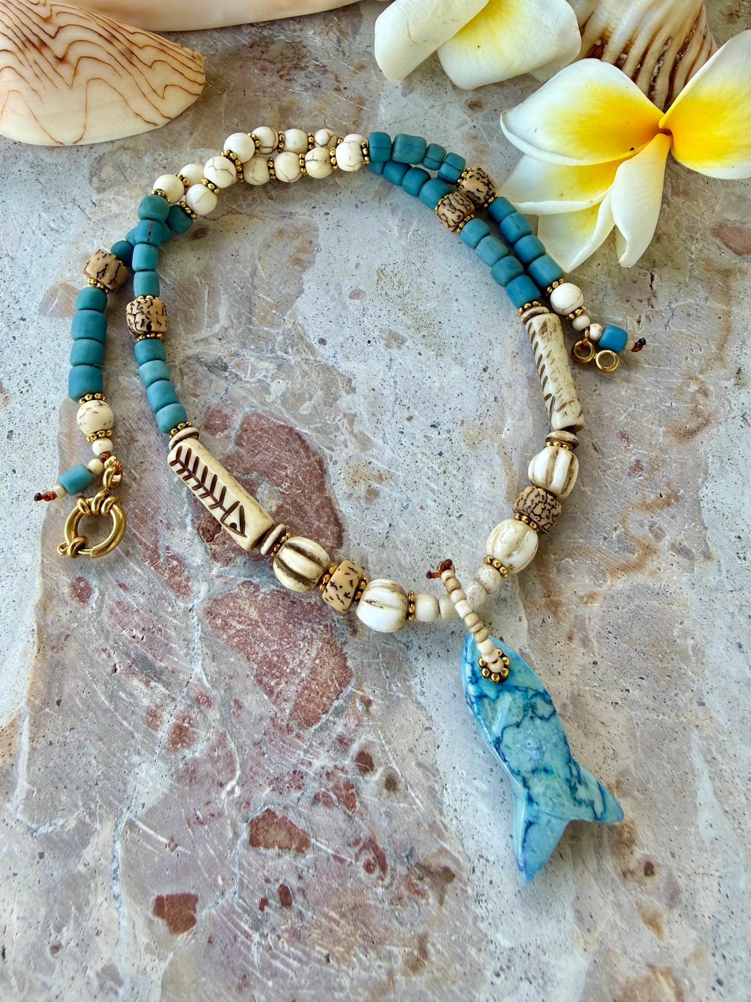 Bali Fish Beaded Necklace