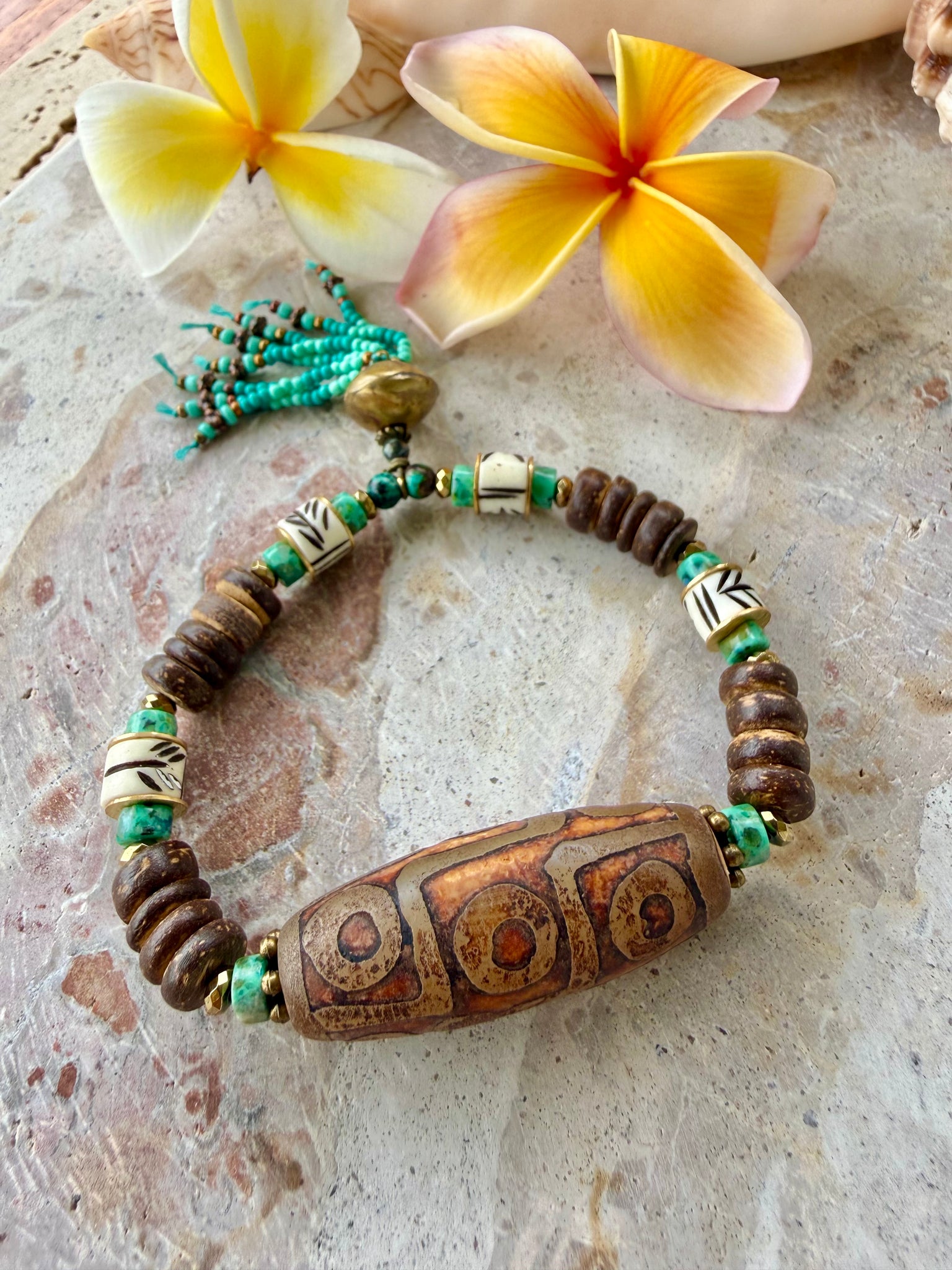 Tibetan Two Eye Stone Bracelet