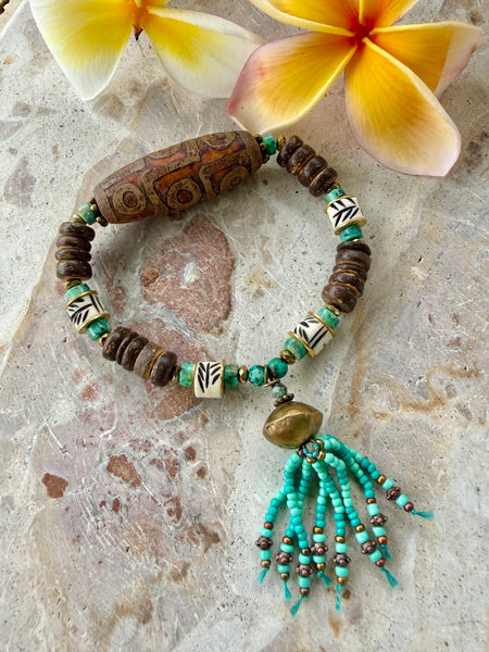 Tibetan Two Eye Stone Bracelet