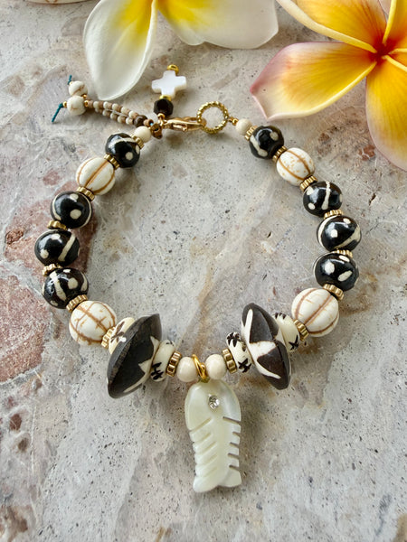 African Tribal Beach Charm Bracelet