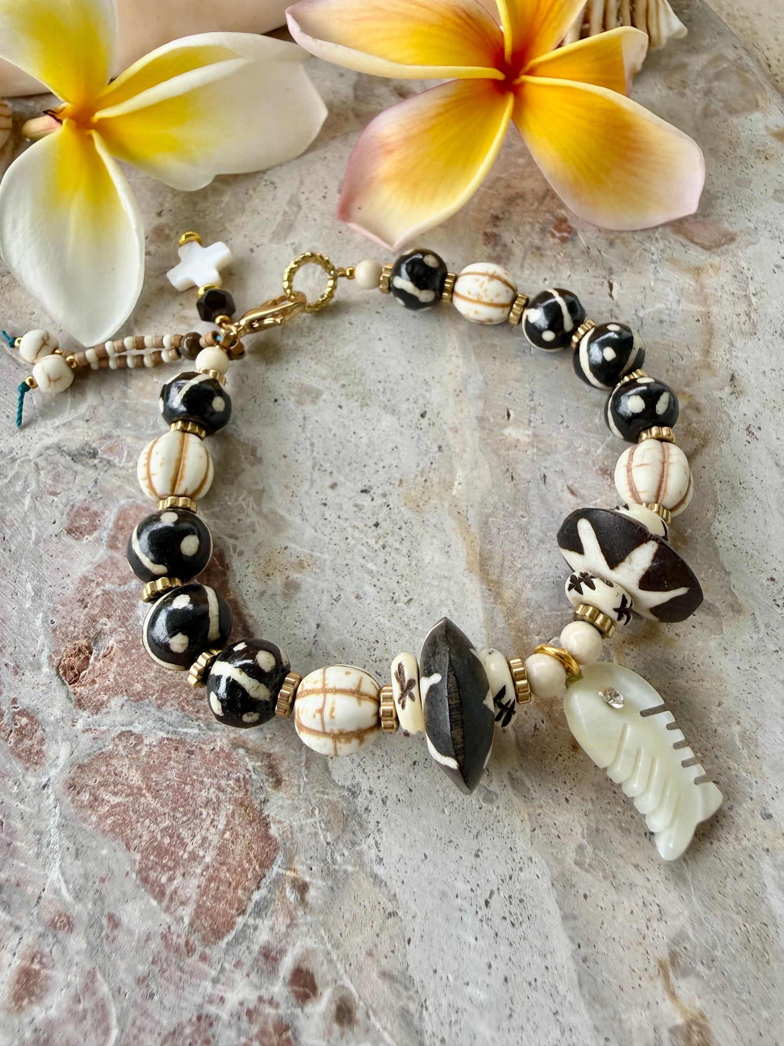 African Tribal Beach Charm Bracelet