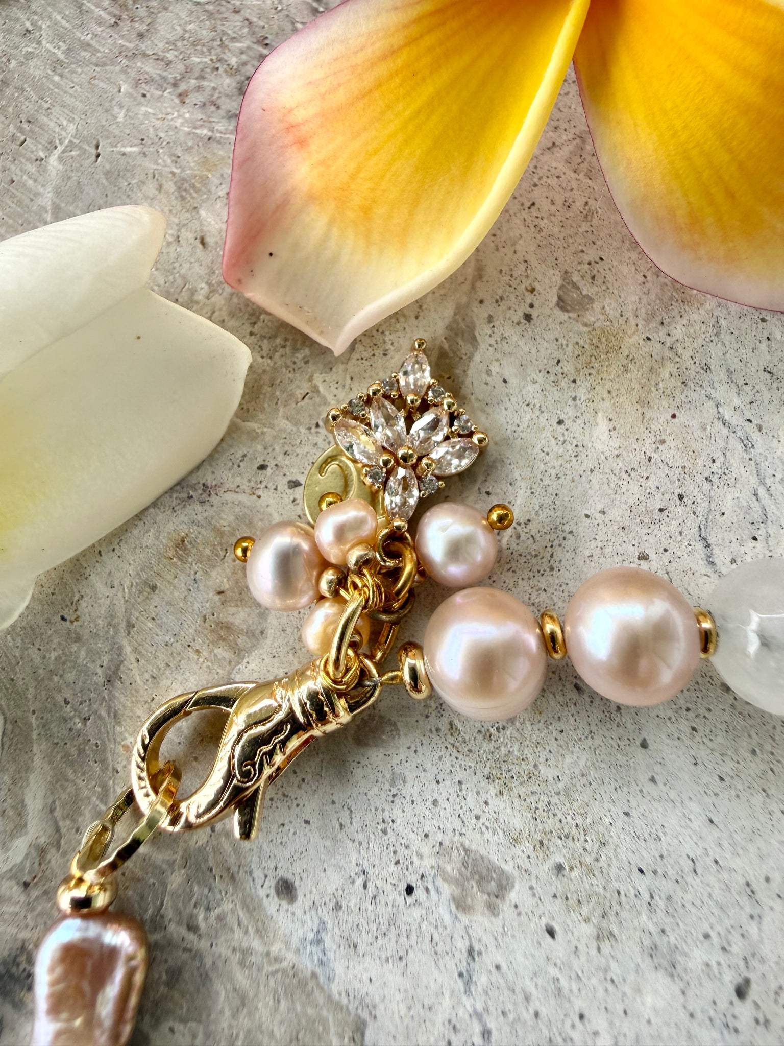 Lux Baroque Pearl Charm  Bracelet