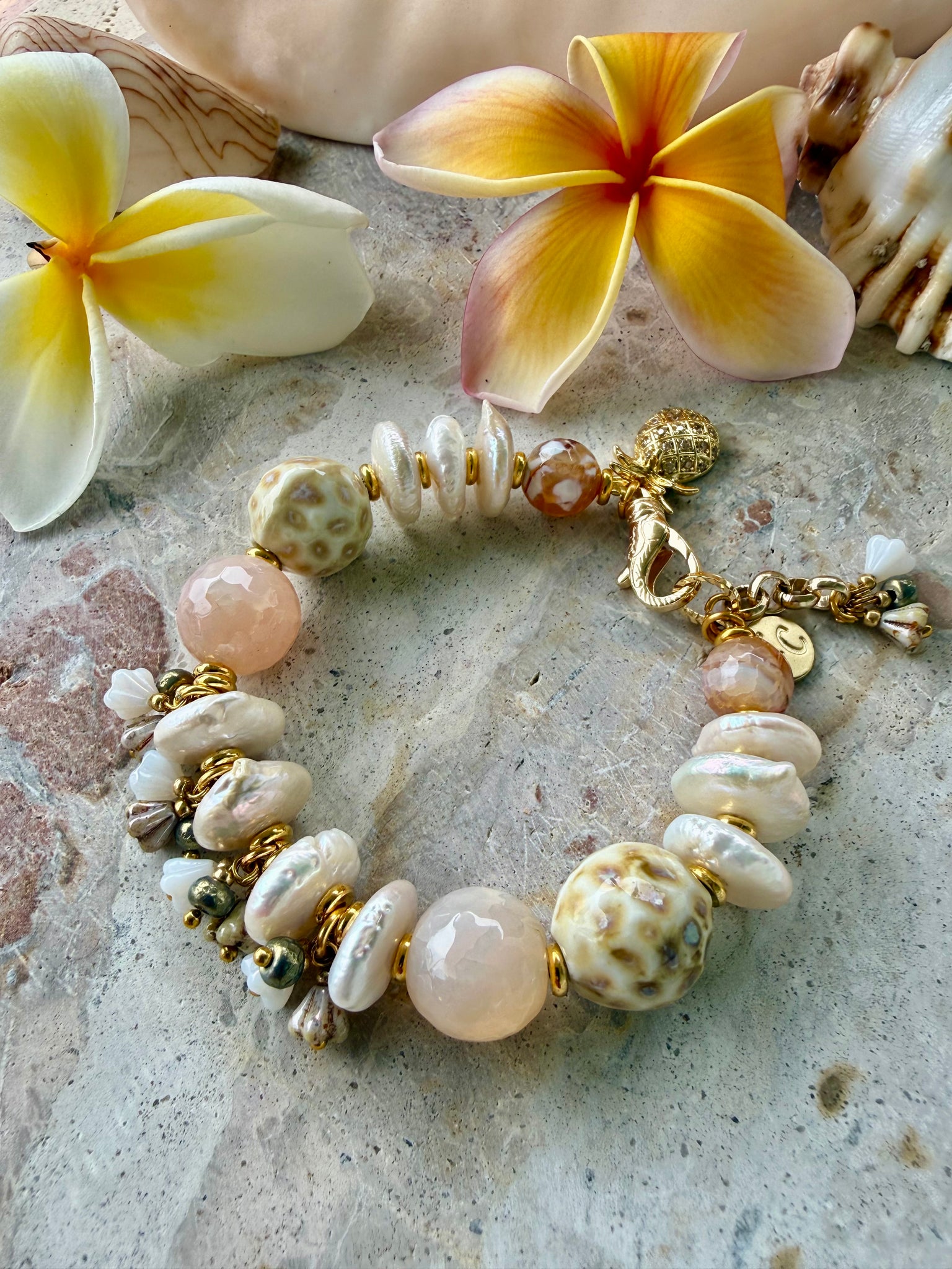 Sunshine Moon Freshwater Pearl Bracelet