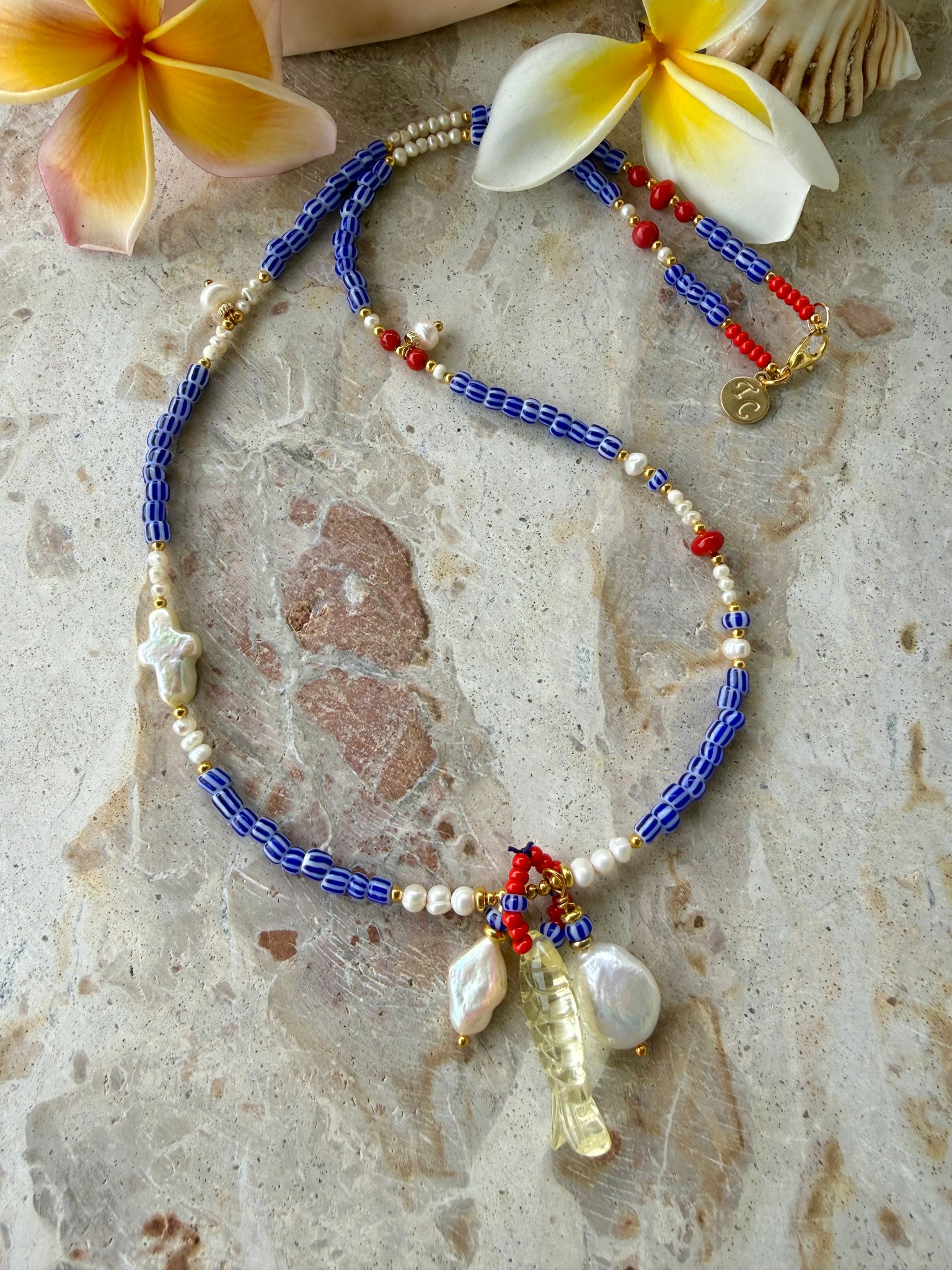 Bali Blue Seed Bead Necklace